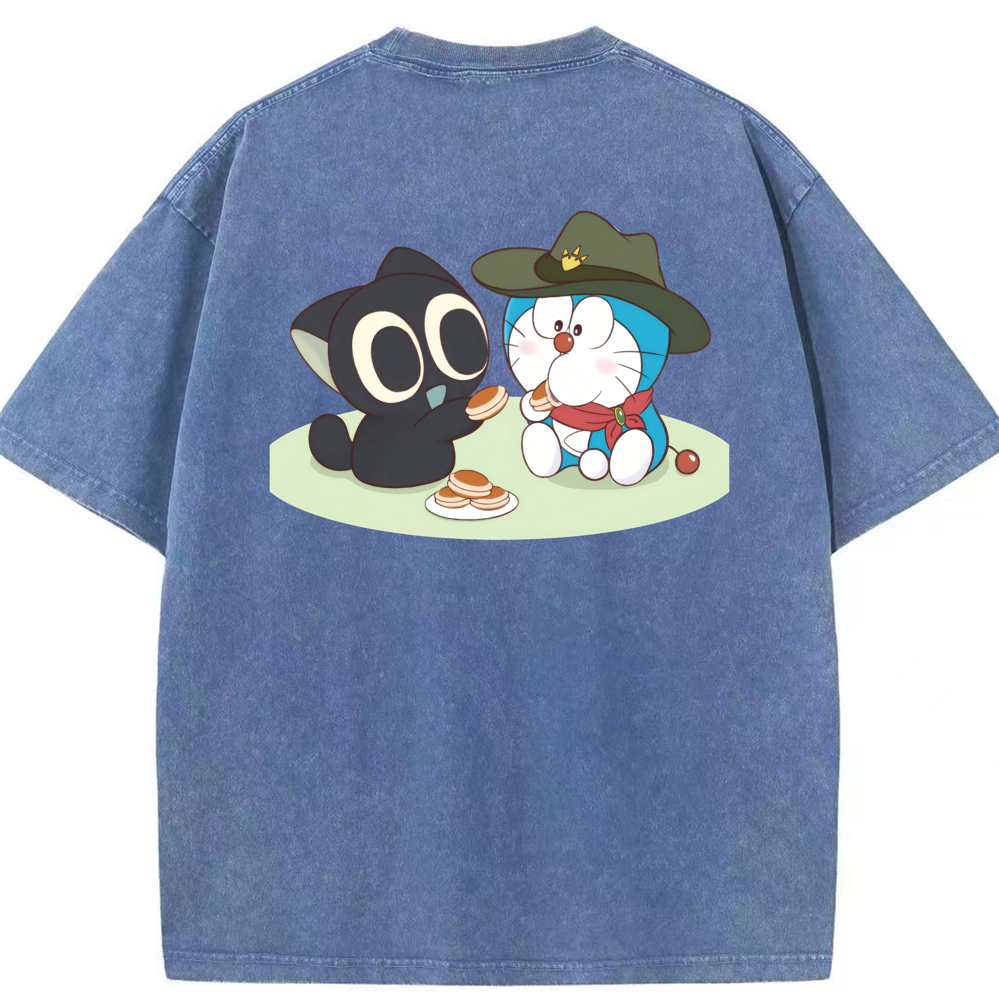 （画像用） ドラえもん Doraemon 綿100% ヴィンテージ風 半袖Tシャツ（背面プリント）