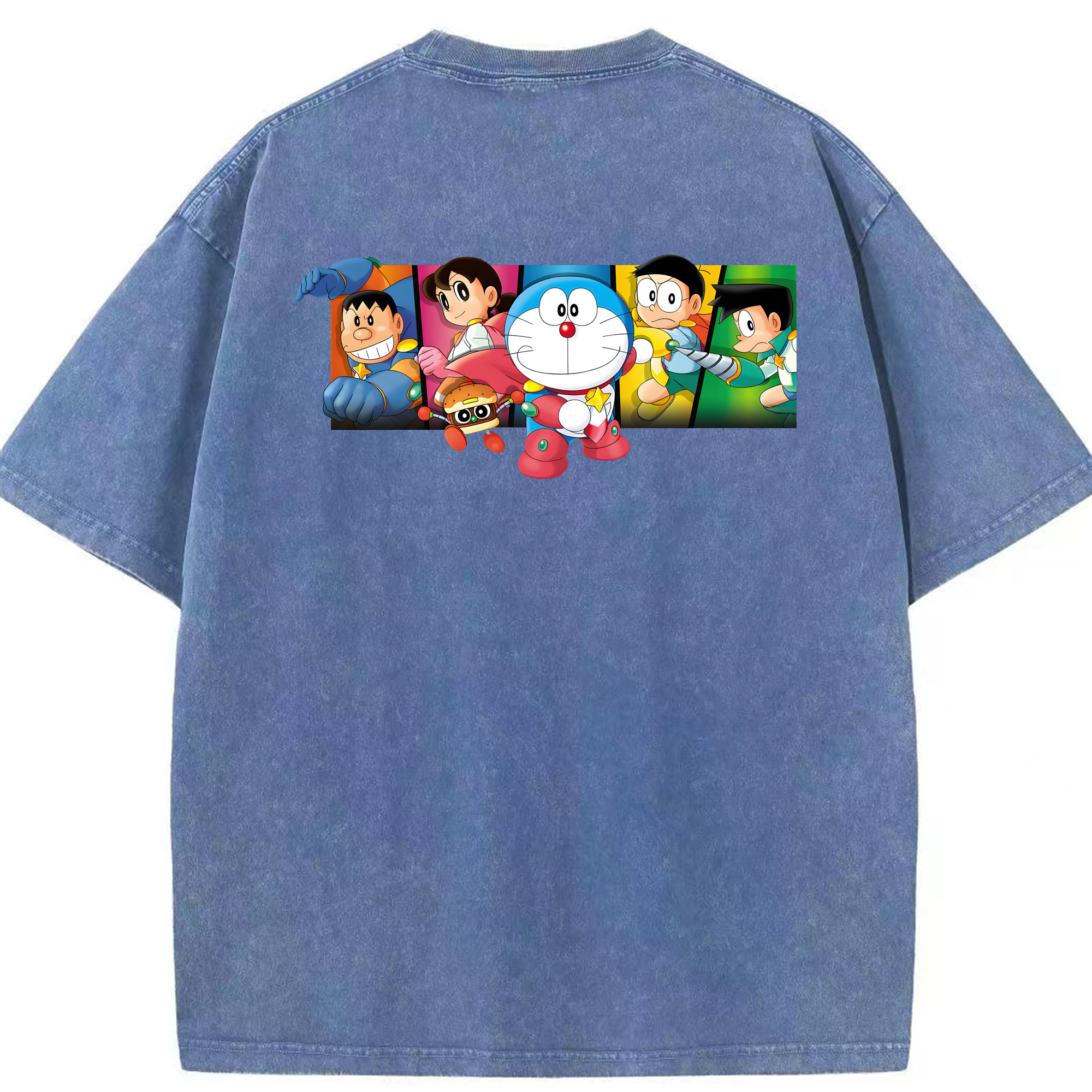 （画像用） ドラえもん Doraemon 綿100% ヴィンテージ風 半袖Tシャツ（背面プリント）