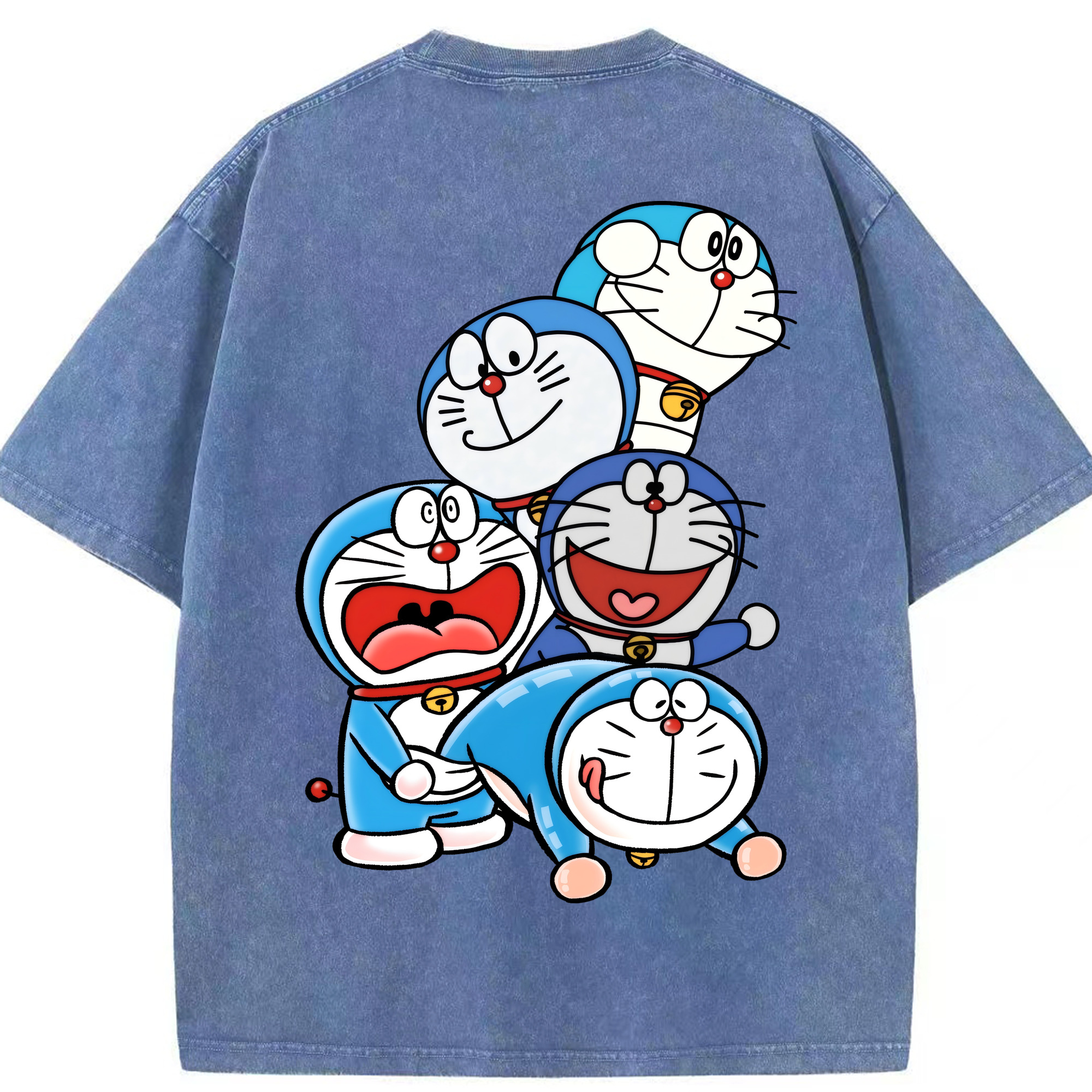 （画像用） ドラえもん Doraemon 綿100% ヴィンテージ風 半袖Tシャツ（背面プリント）