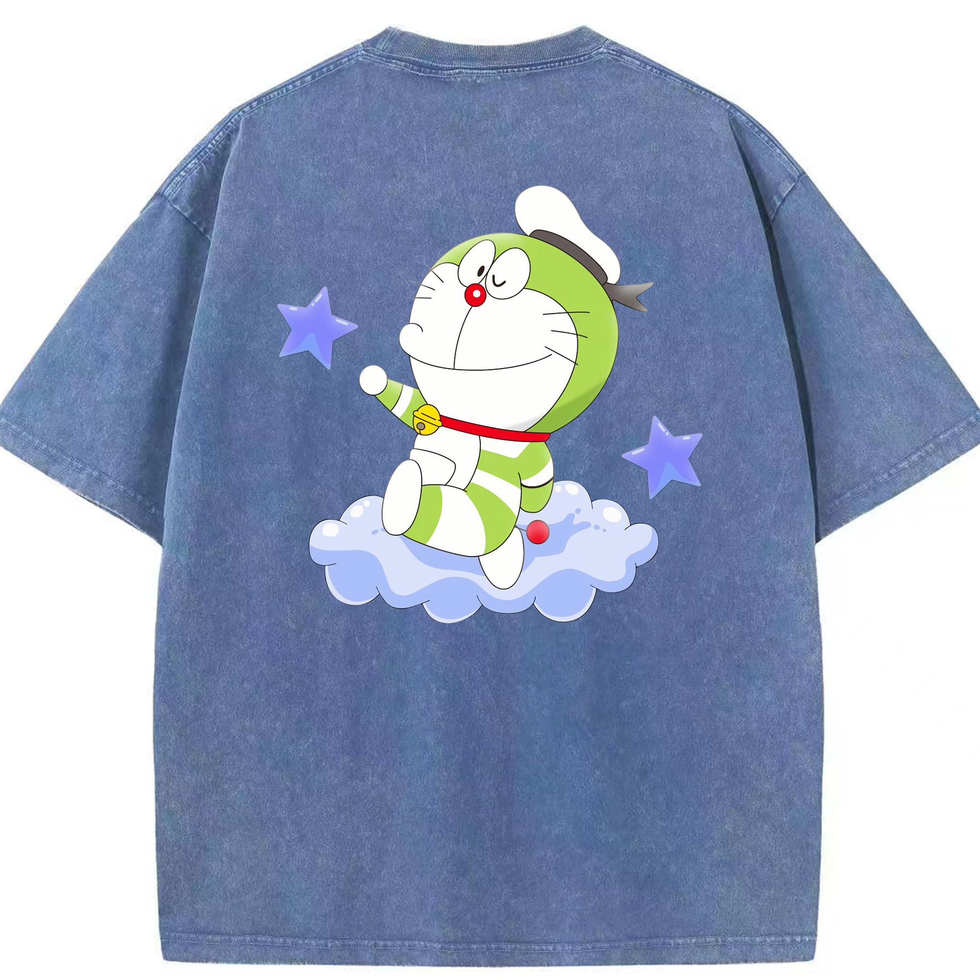（画像用） ドラえもん Doraemon 綿100% ヴィンテージ風 半袖Tシャツ（背面プリント）
