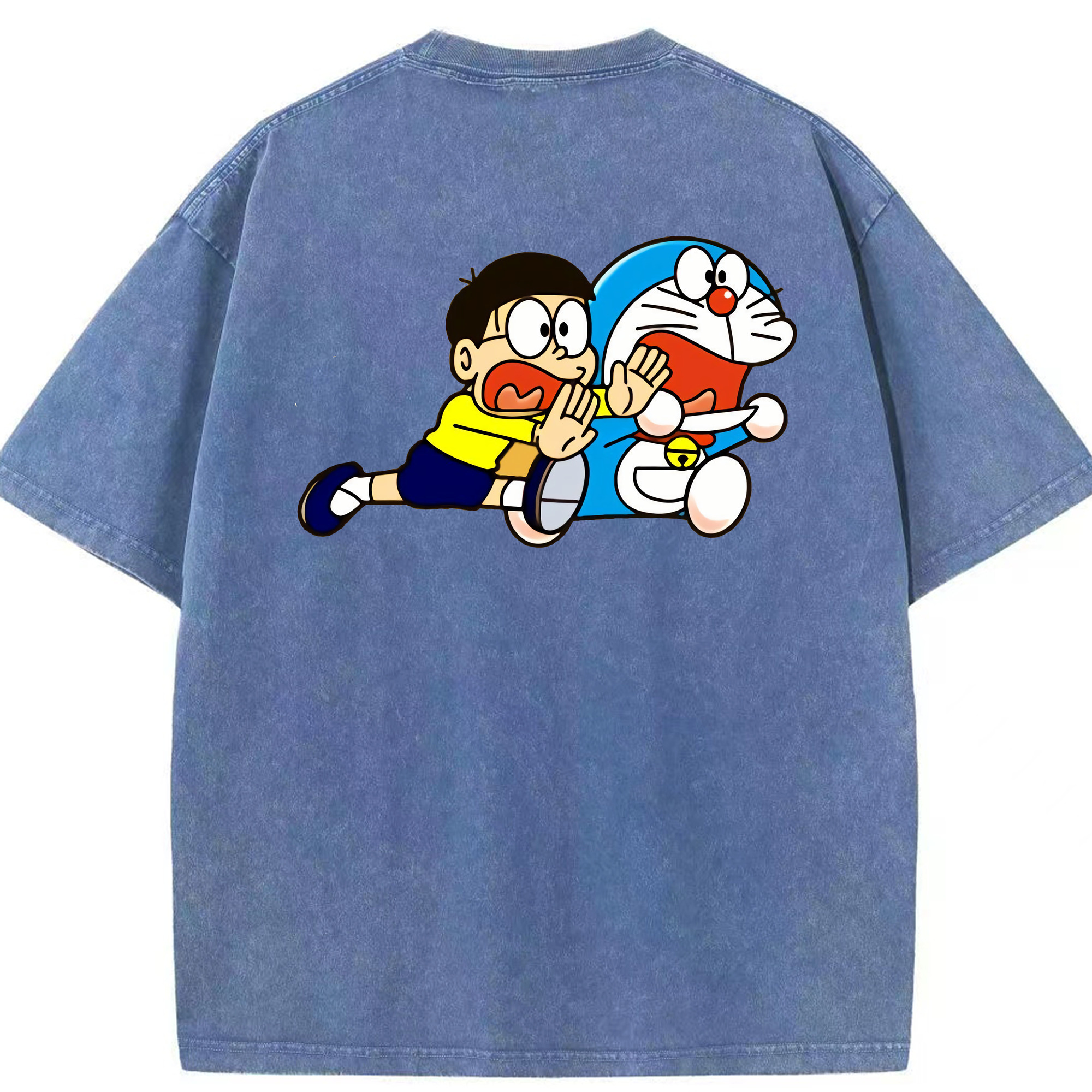 （画像用） ドラえもん Doraemon 綿100% ヴィンテージ風 半袖Tシャツ（背面プリント）