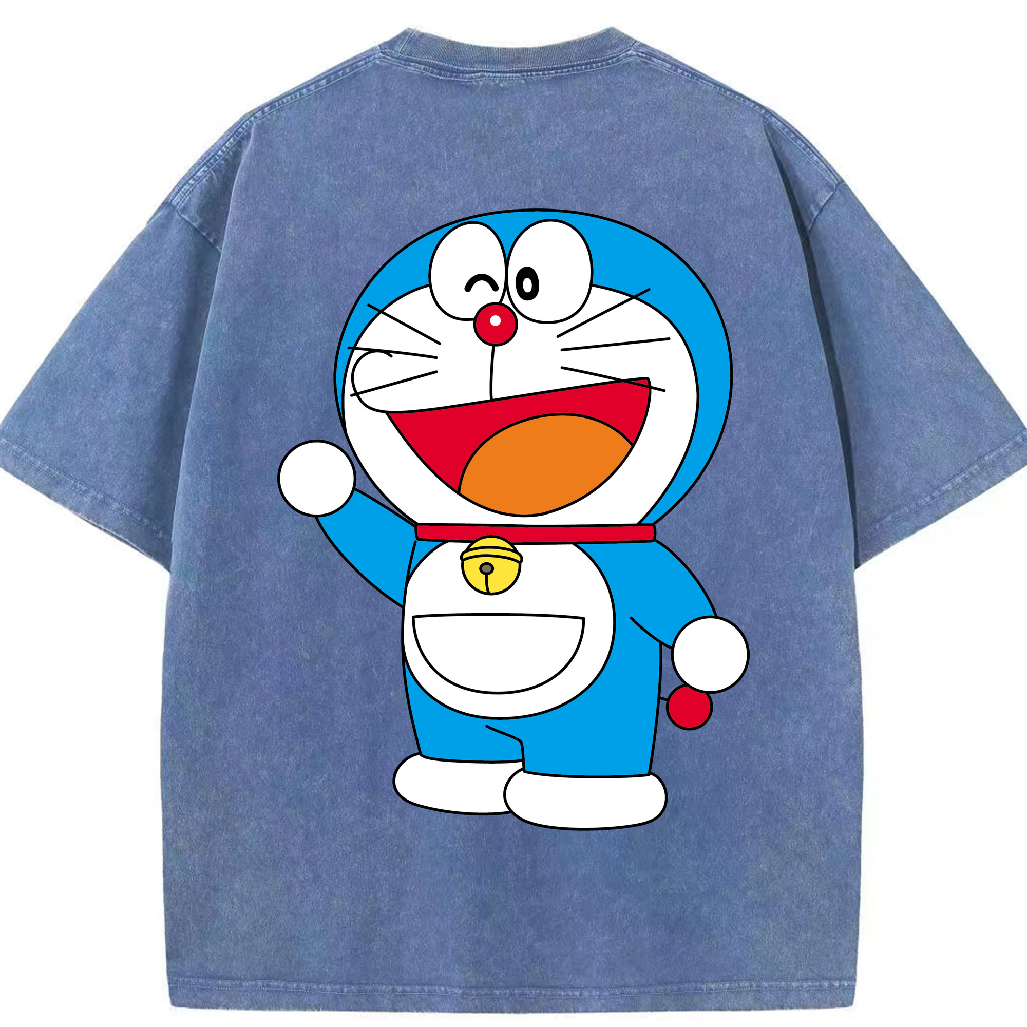 （画像用） ドラえもん Doraemon 綿100% ヴィンテージ風 半袖Tシャツ（背面プリント）