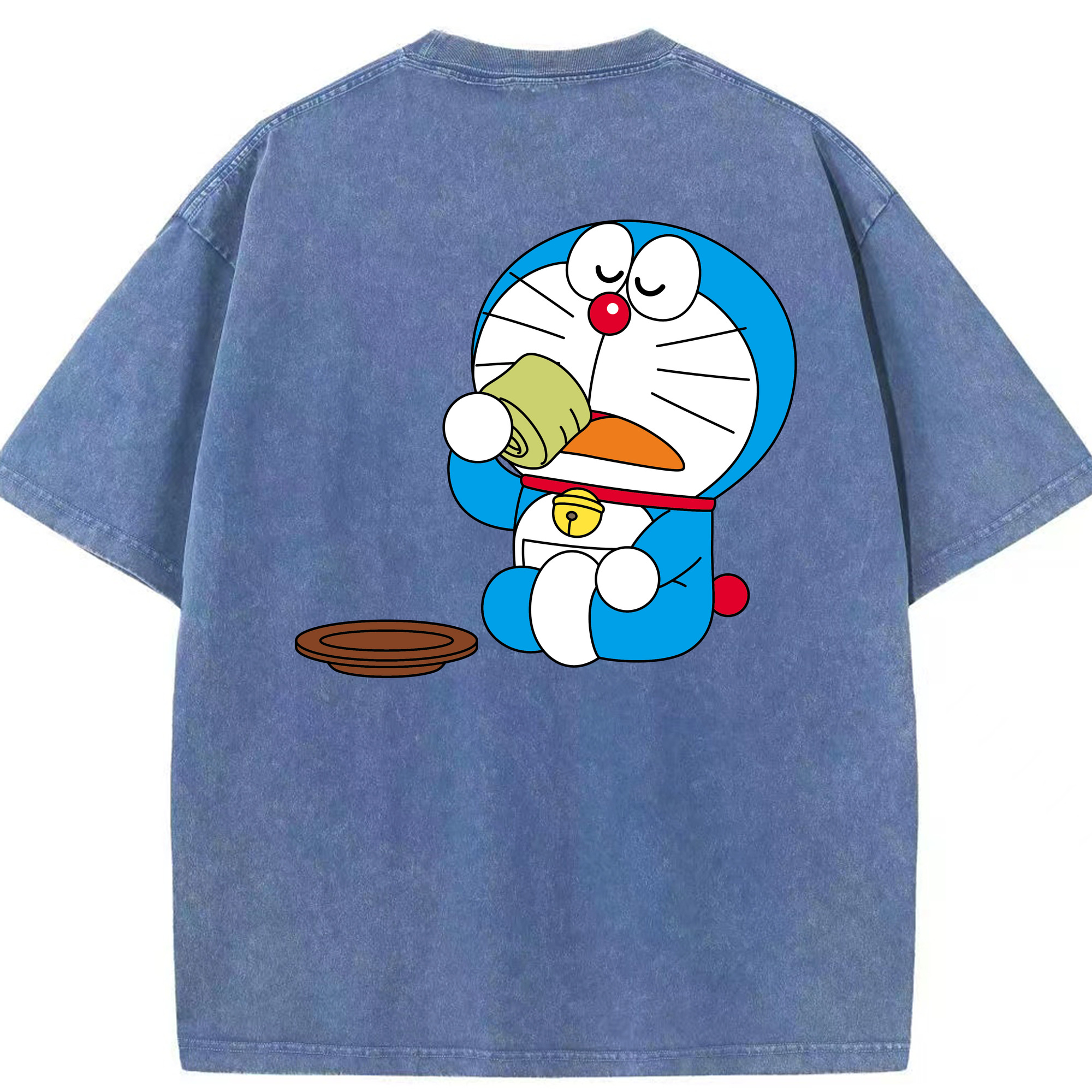 （画像用） ドラえもん Doraemon 綿100% ヴィンテージ風 半袖Tシャツ（背面プリント）