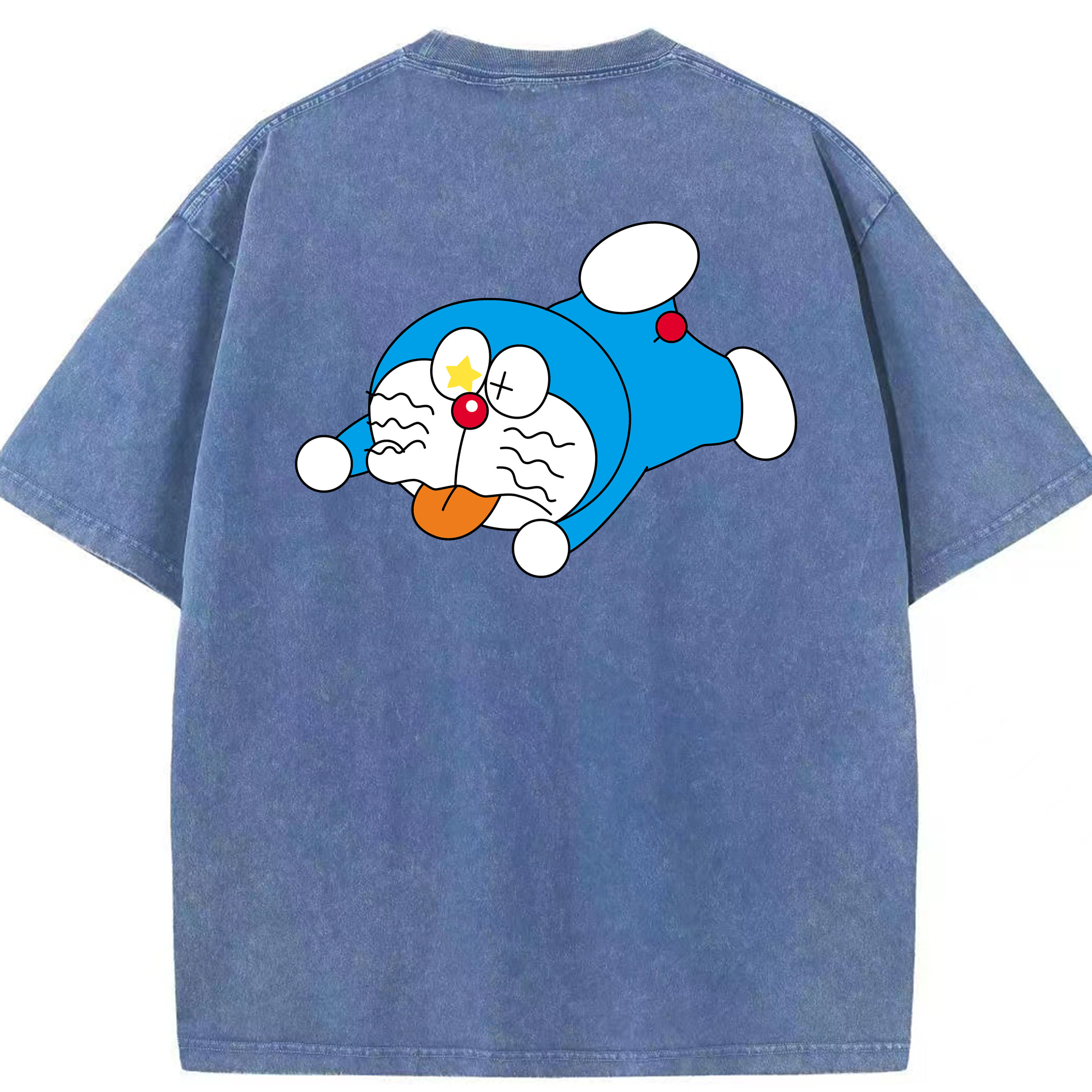 （画像用） ドラえもん Doraemon 綿100% ヴィンテージ風 半袖Tシャツ（背面プリント）