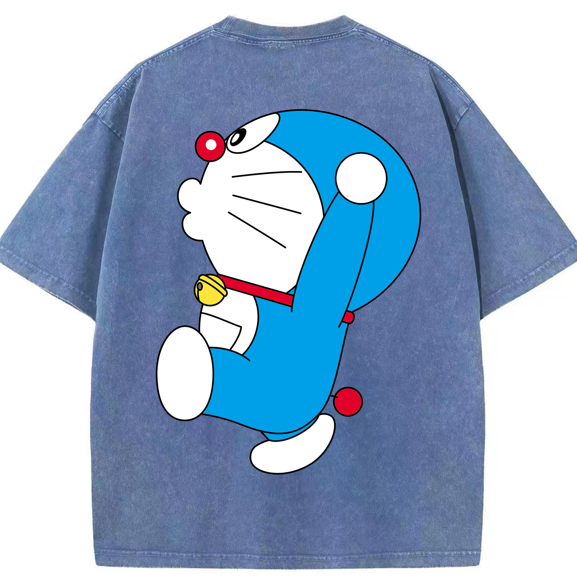 （画像用） ドラえもん Doraemon 綿100% ヴィンテージ風 半袖Tシャツ（背面プリント）