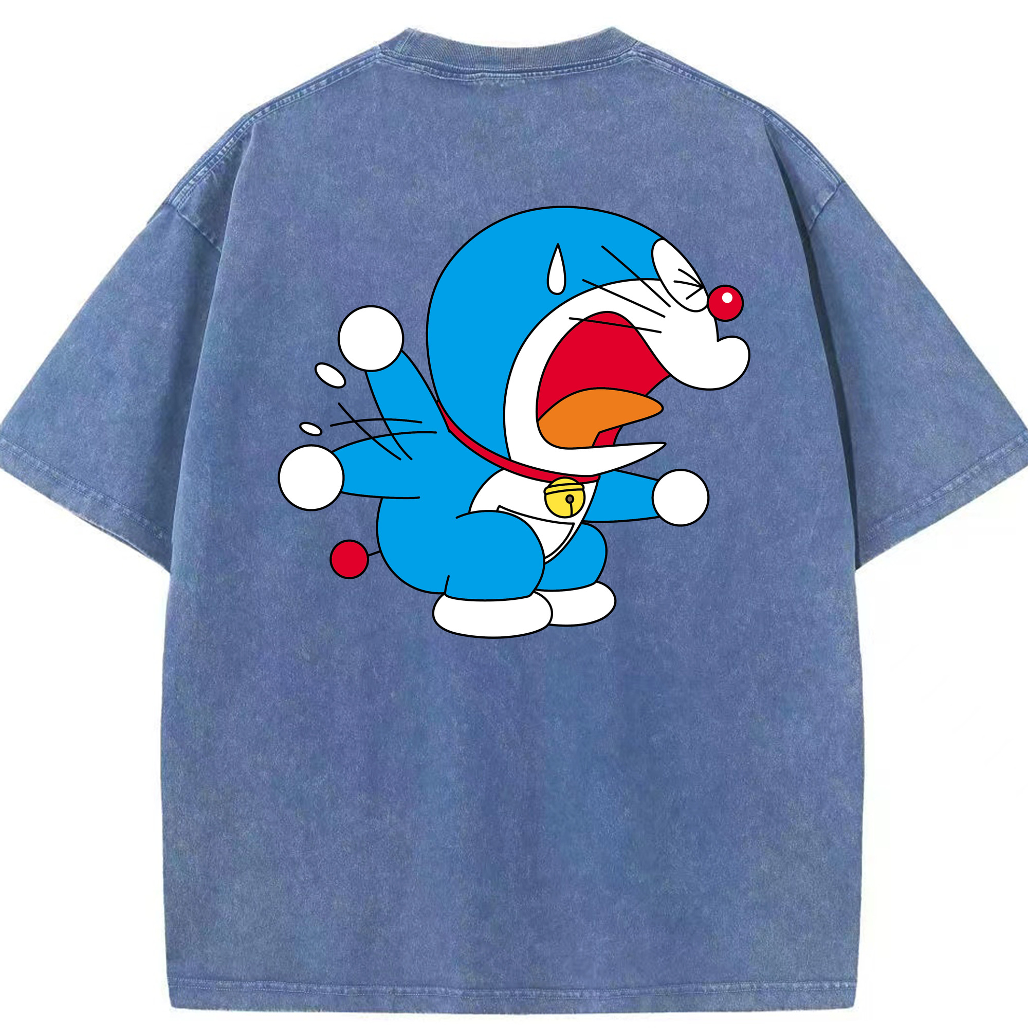 （画像用） ドラえもん Doraemon 綿100% ヴィンテージ風 半袖Tシャツ（背面プリント）