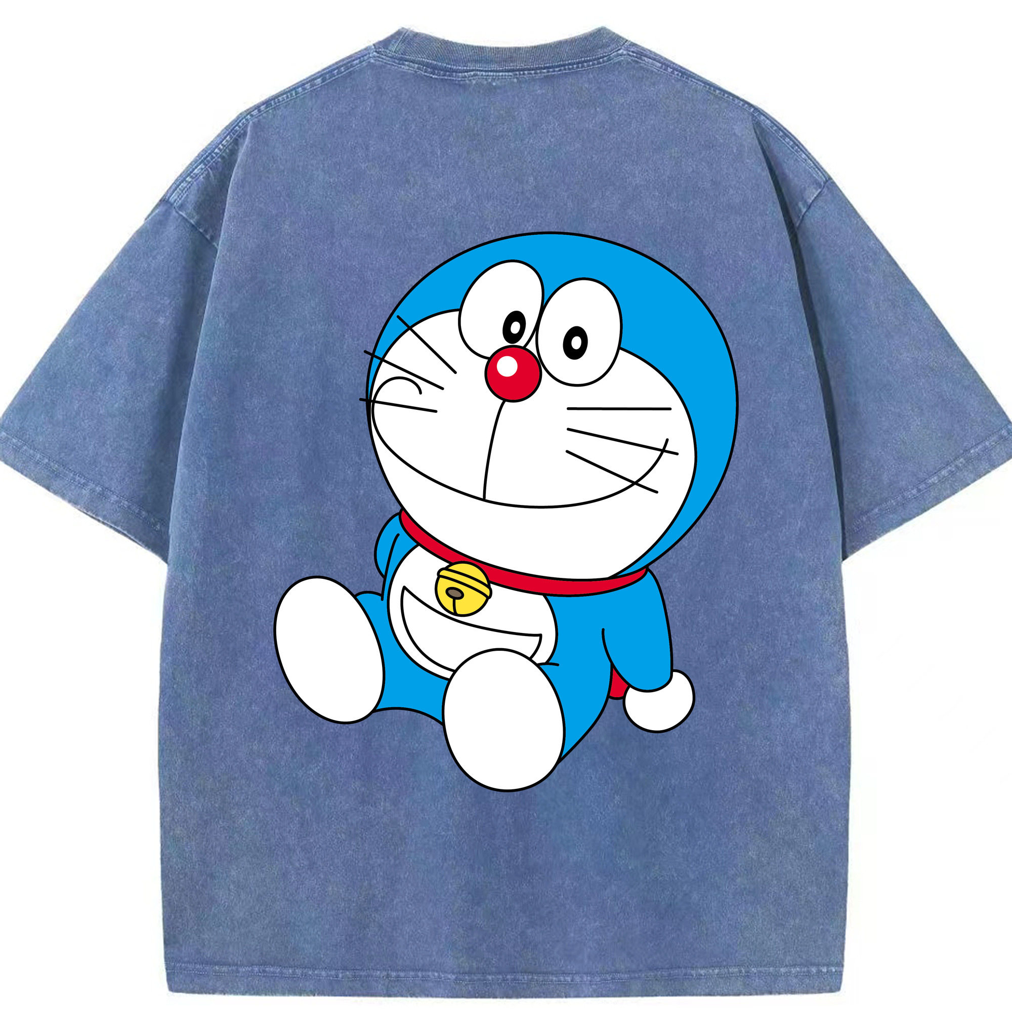 （画像用） ドラえもん Doraemon 綿100% ヴィンテージ風 半袖Tシャツ（背面プリント）