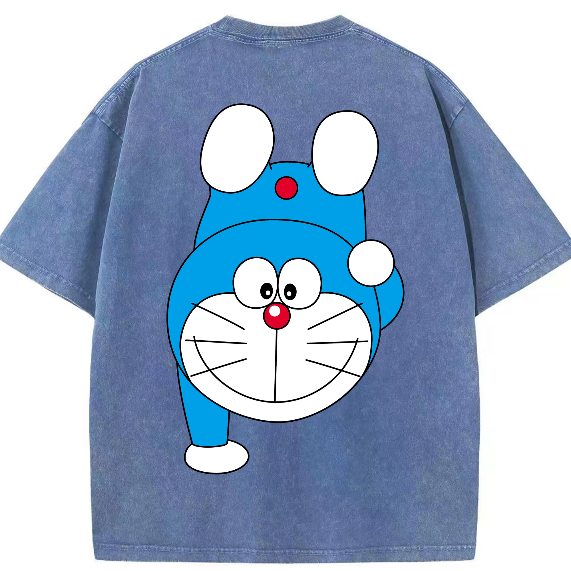 （画像用） ドラえもん Doraemon 綿100% ヴィンテージ風 半袖Tシャツ（背面プリント）