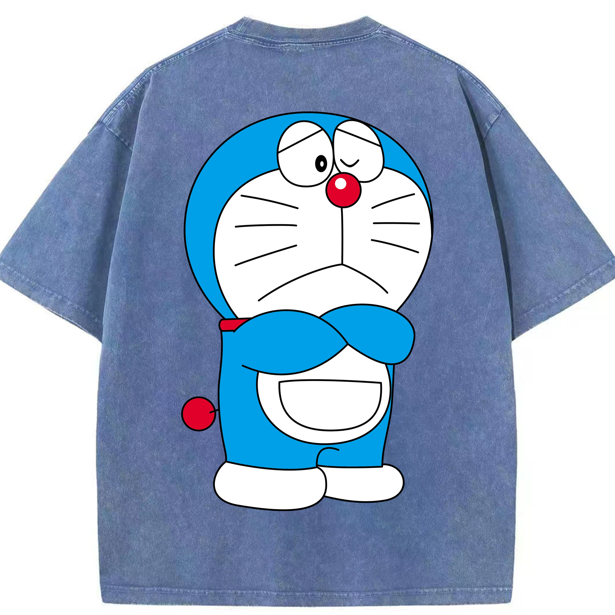 （画像用） ドラえもん Doraemon 綿100% ヴィンテージ風 半袖Tシャツ（背面プリント）
