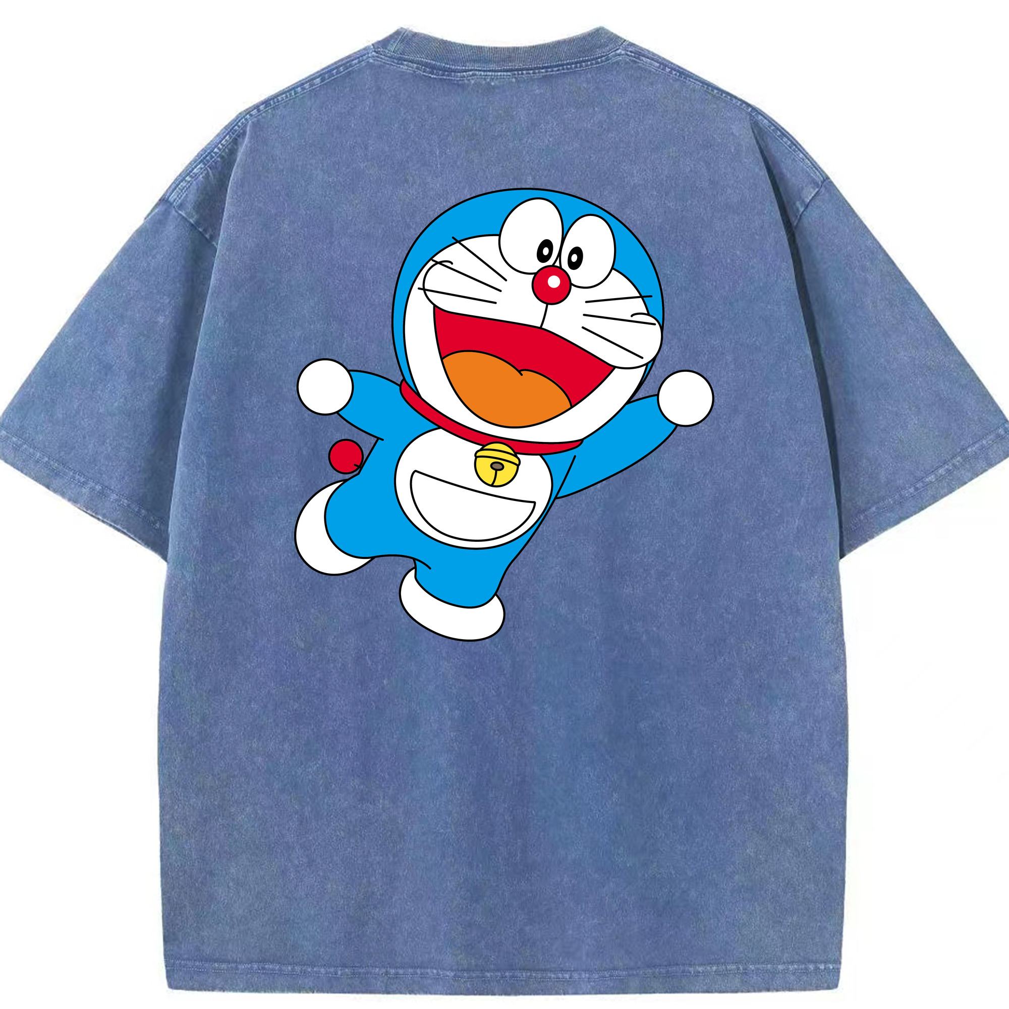 （画像用） ドラえもん Doraemon 綿100% ヴィンテージ風 半袖Tシャツ（背面プリント）