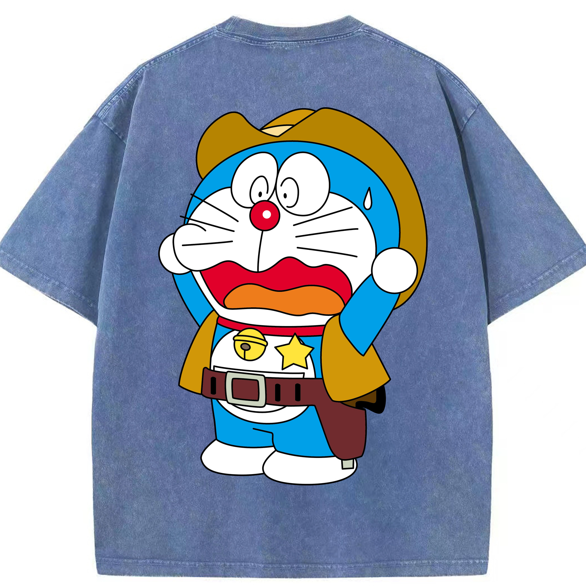 （画像用） ドラえもん Doraemon 綿100% ヴィンテージ風 半袖Tシャツ（背面プリント）