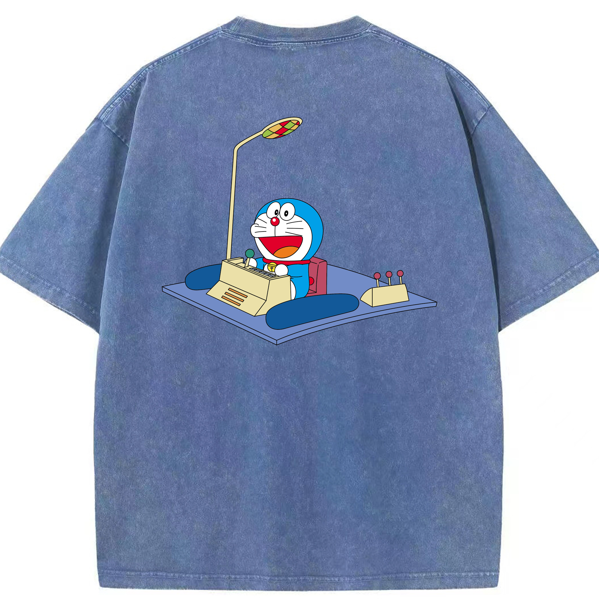 （画像用） ドラえもん Doraemon 綿100% ヴィンテージ風 半袖Tシャツ（背面プリント）
