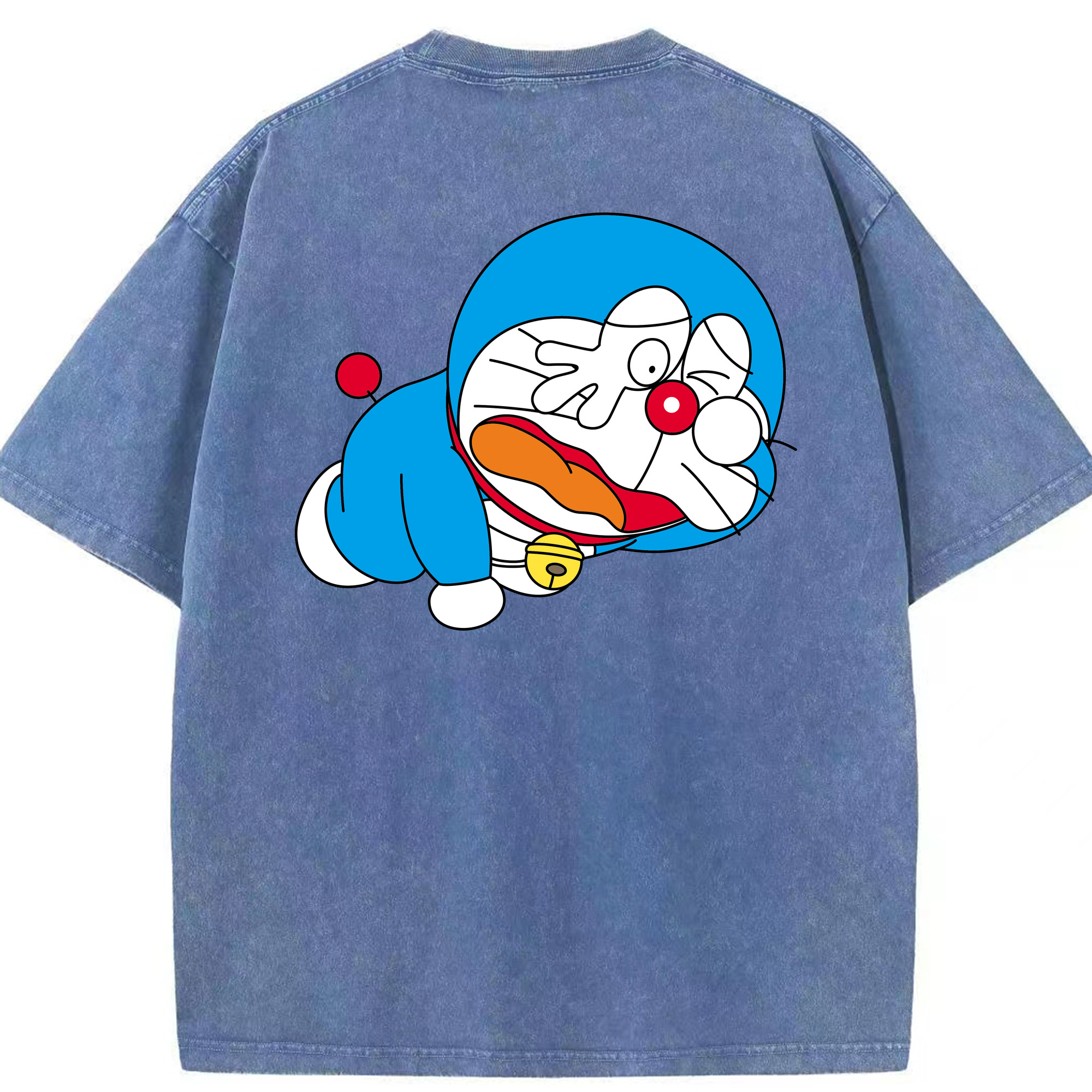 （画像用） ドラえもん Doraemon 綿100% ヴィンテージ風 半袖Tシャツ（背面プリント）
