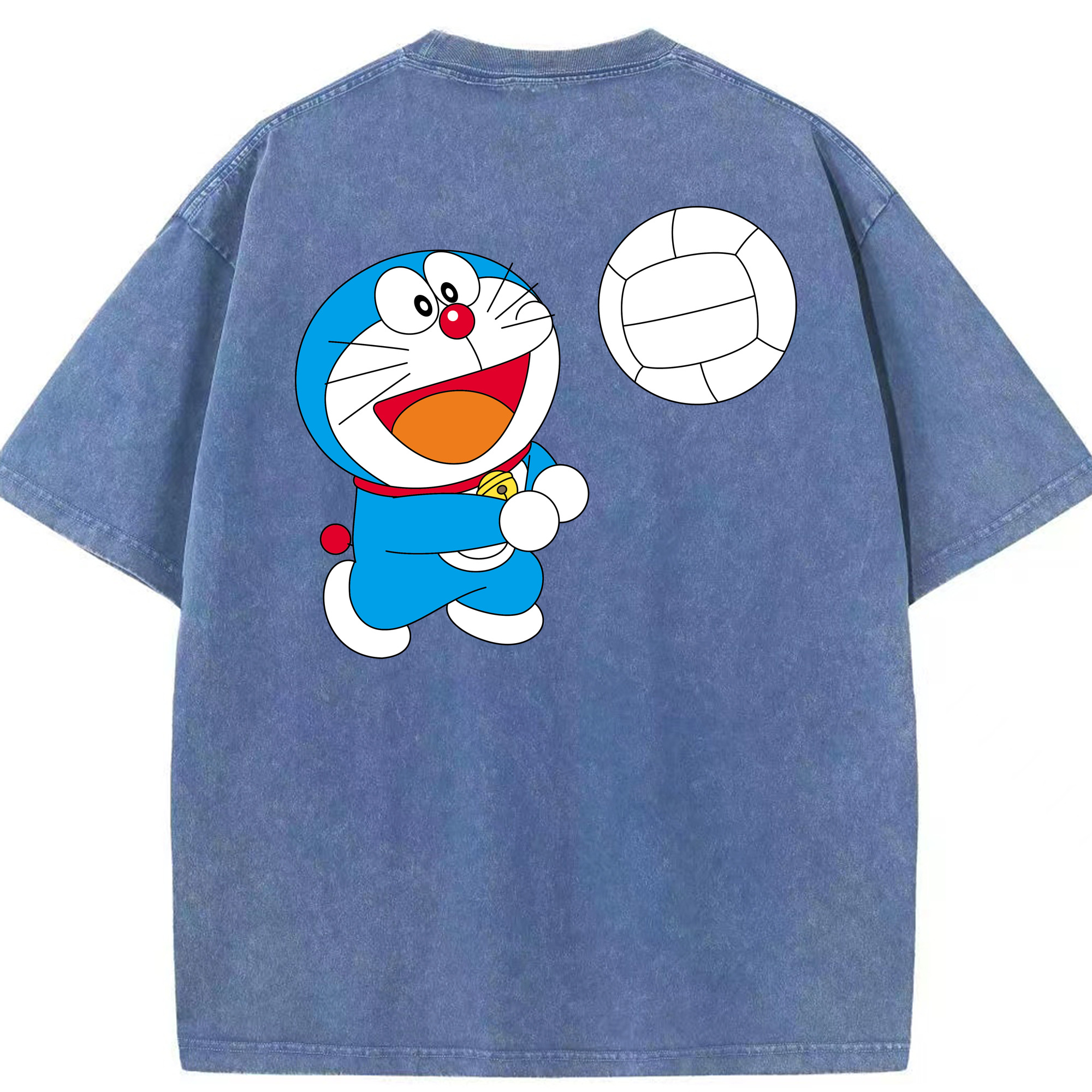 （画像用） ドラえもん Doraemon 綿100% ヴィンテージ風 半袖Tシャツ（背面プリント）