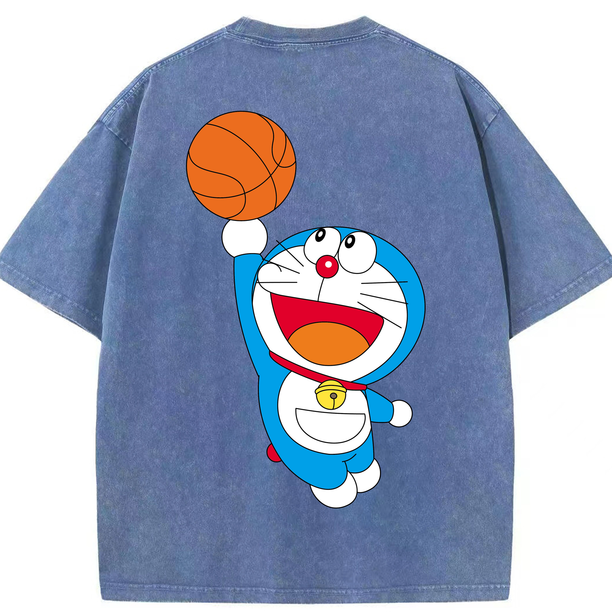 （画像用） ドラえもん Doraemon 綿100% ヴィンテージ風 半袖Tシャツ（背面プリント）