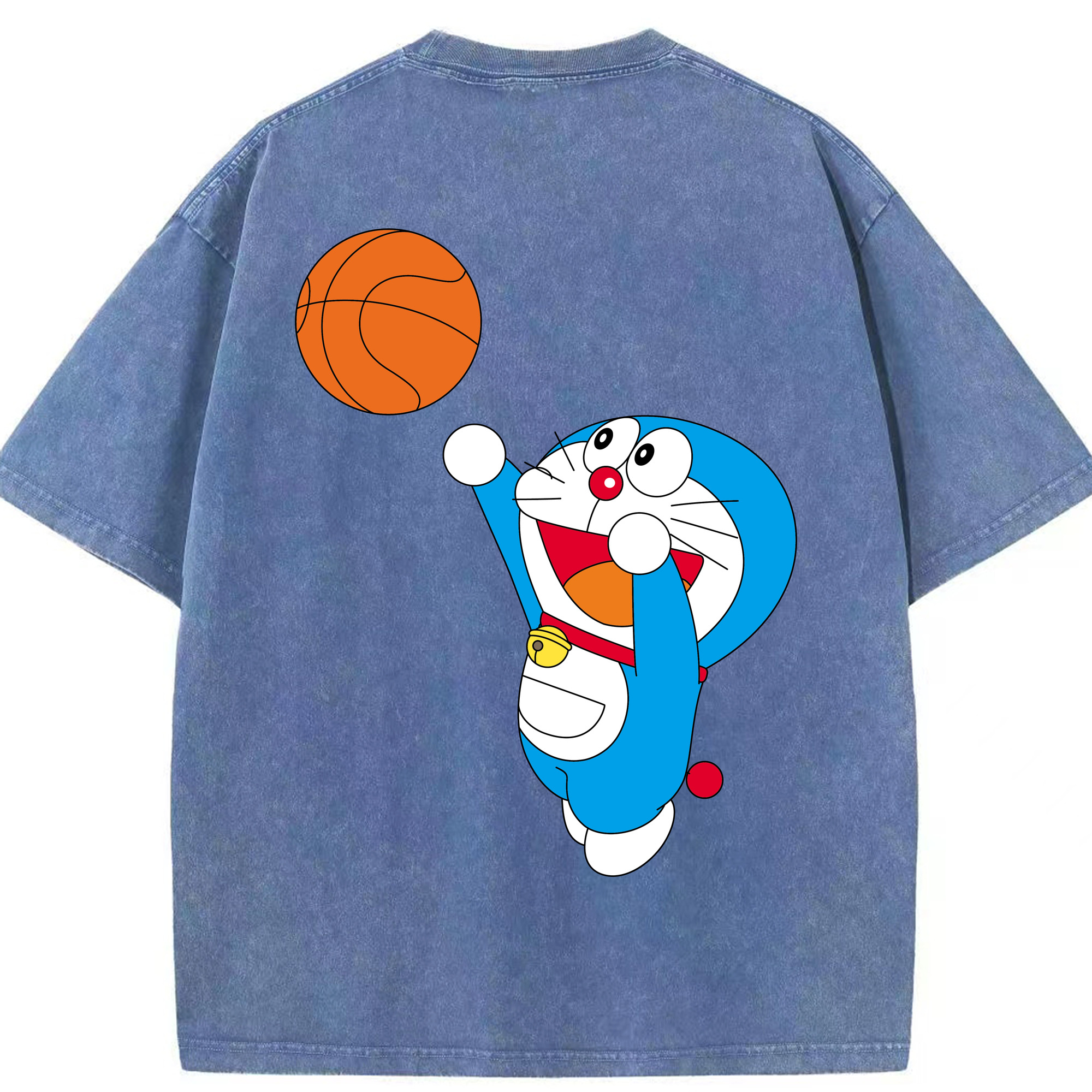（画像用） ドラえもん Doraemon 綿100% ヴィンテージ風 半袖Tシャツ（背面プリント）