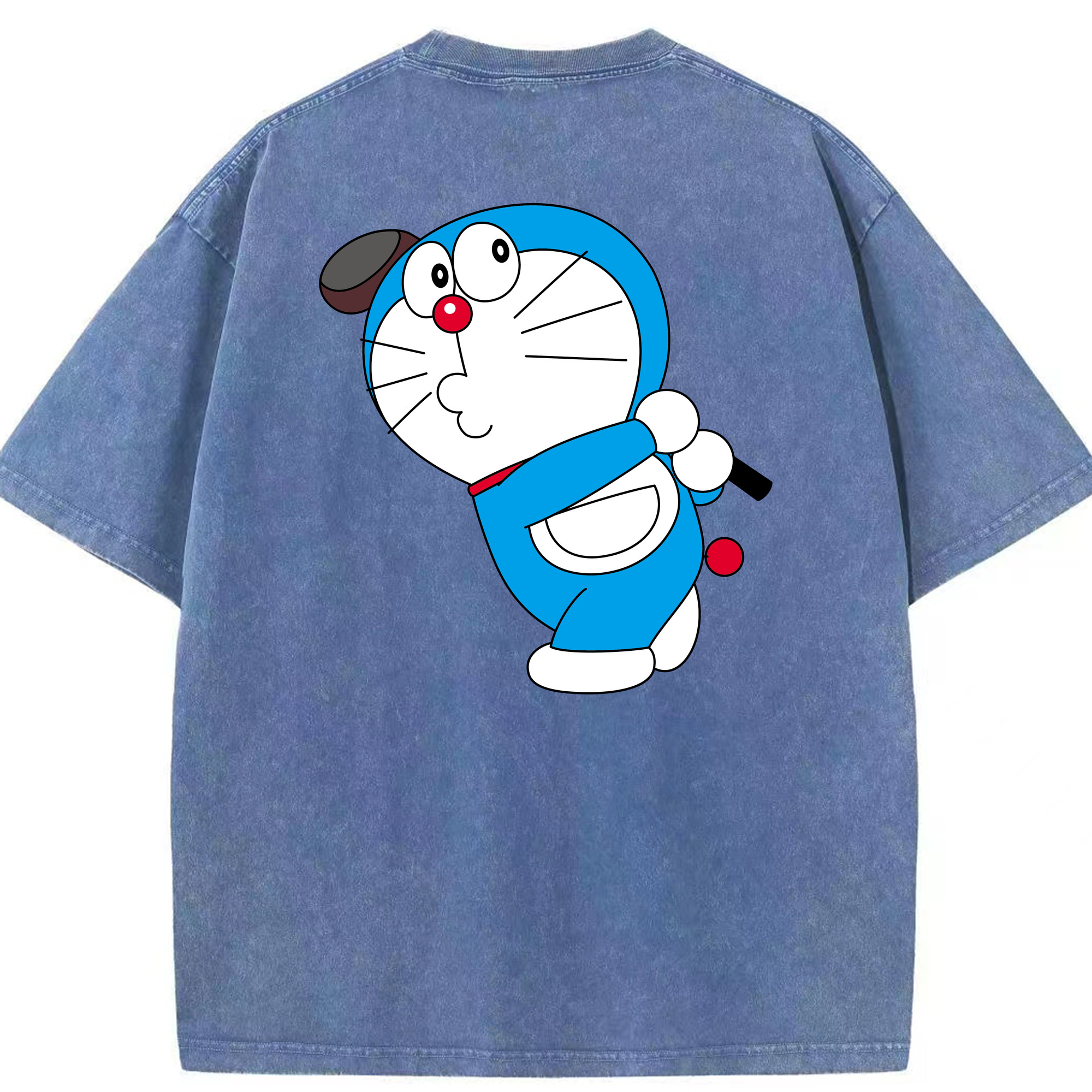 （画像用） ドラえもん Doraemon 綿100% ヴィンテージ風 半袖Tシャツ（背面プリント）
