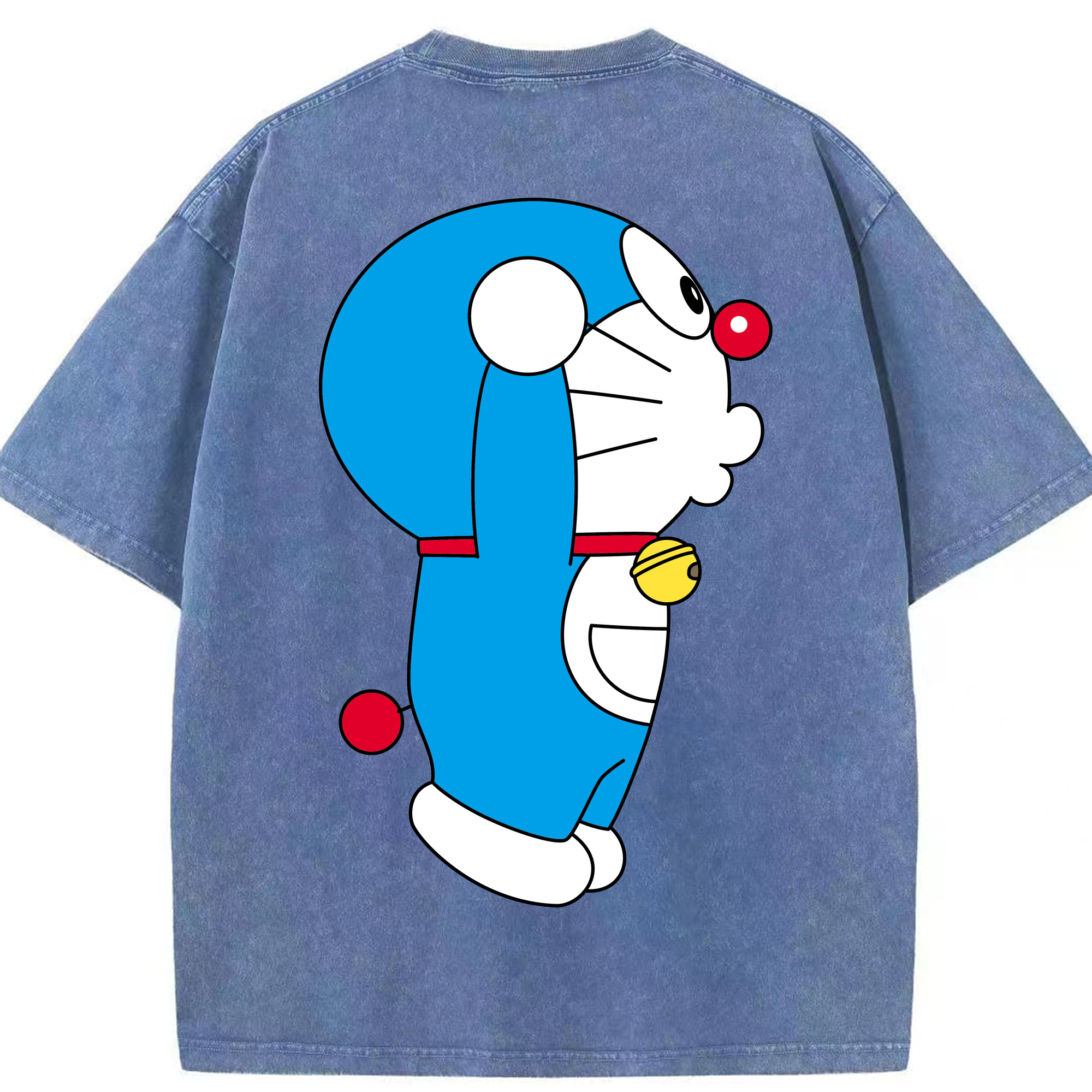 （画像用） ドラえもん Doraemon 綿100% ヴィンテージ風 半袖Tシャツ（背面プリント）