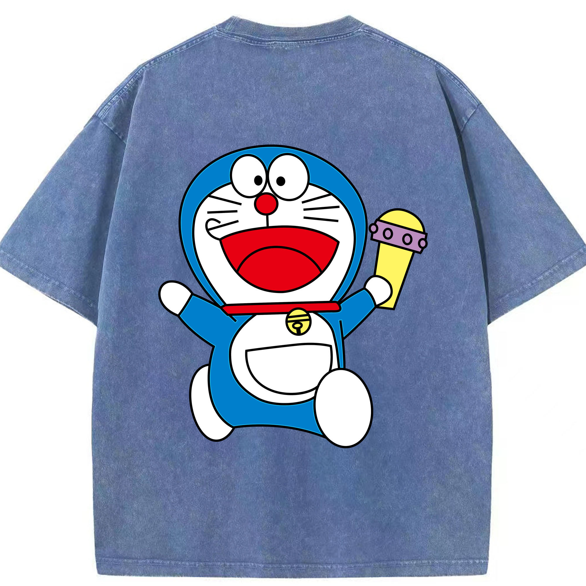 （画像用） ドラえもん Doraemon 綿100% ヴィンテージ風 半袖Tシャツ（背面プリント）