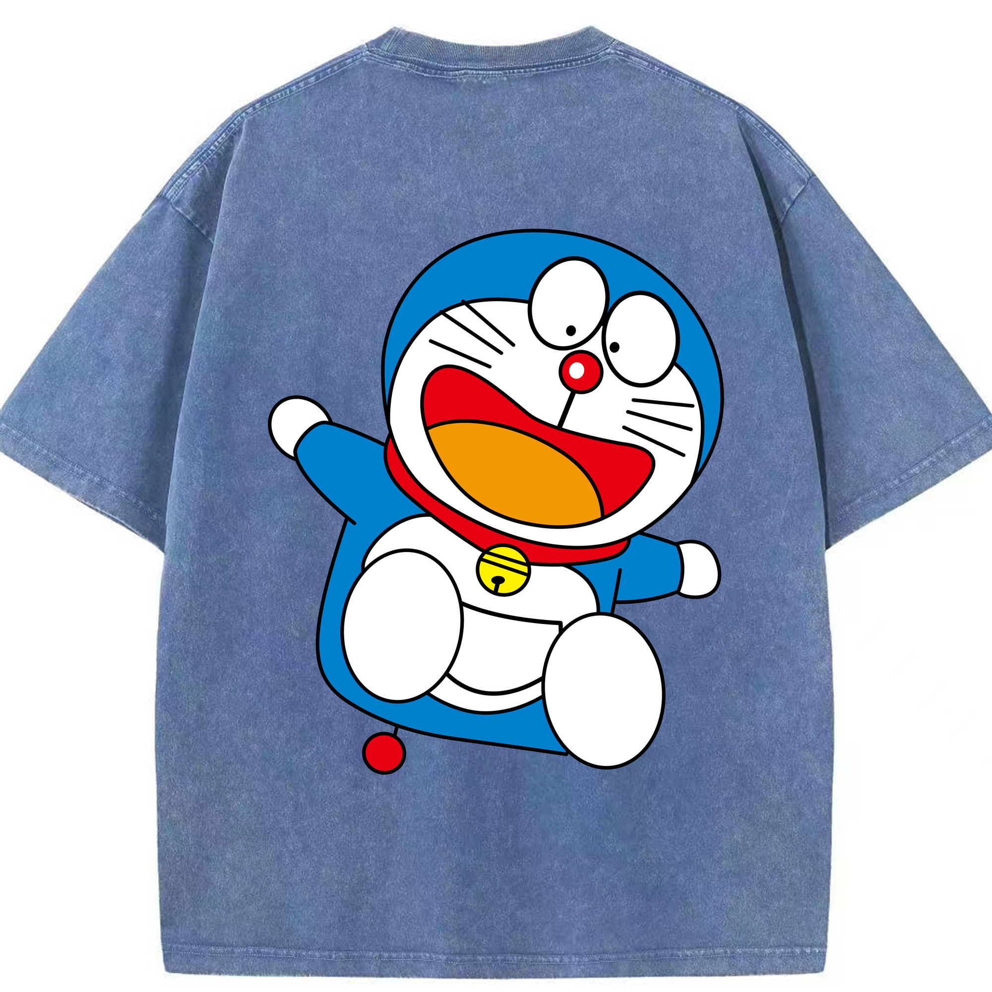 （画像用） ドラえもん Doraemon 綿100% ヴィンテージ風 半袖Tシャツ（背面プリント）
