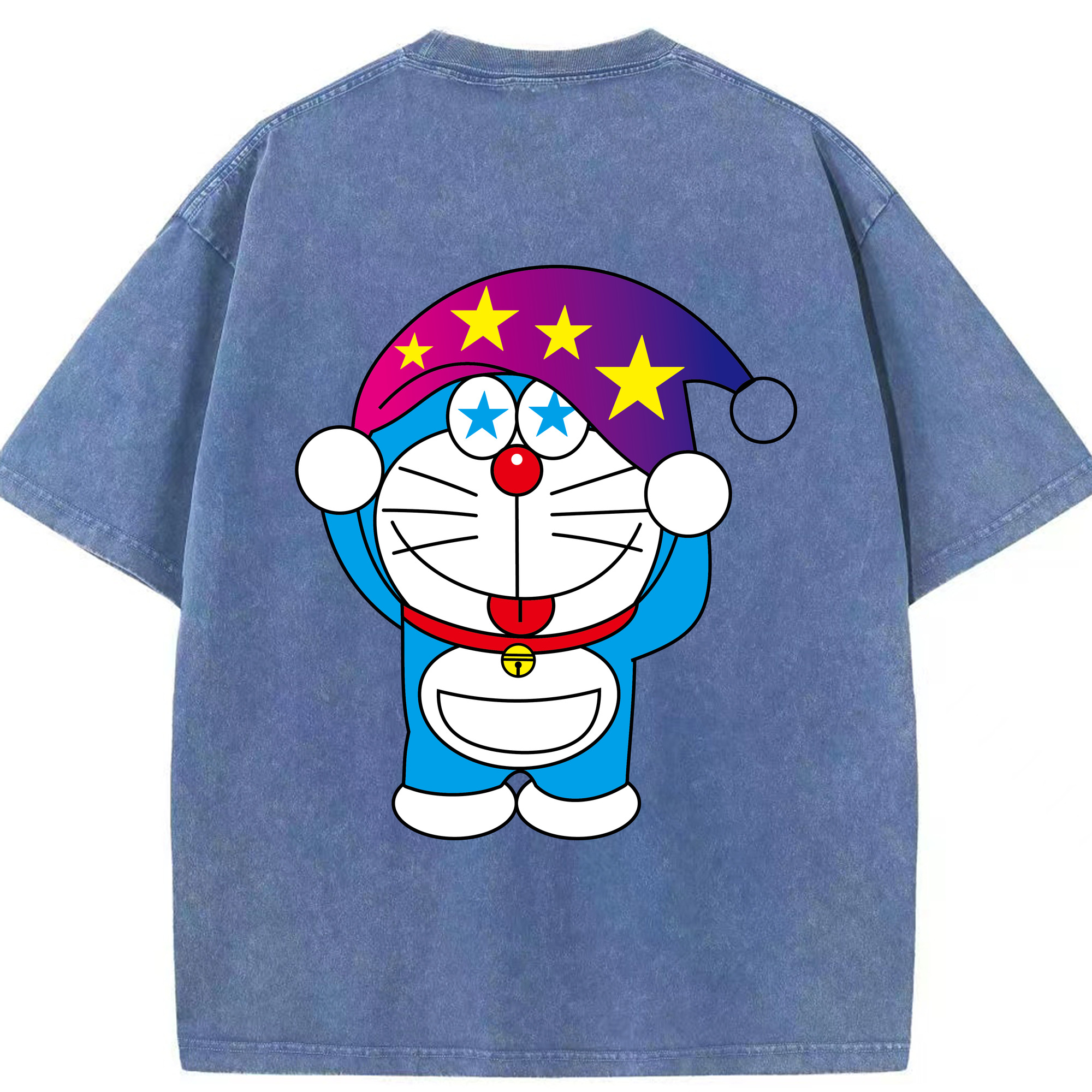 （画像用） ドラえもん Doraemon 綿100% ヴィンテージ風 半袖Tシャツ（背面プリント）
