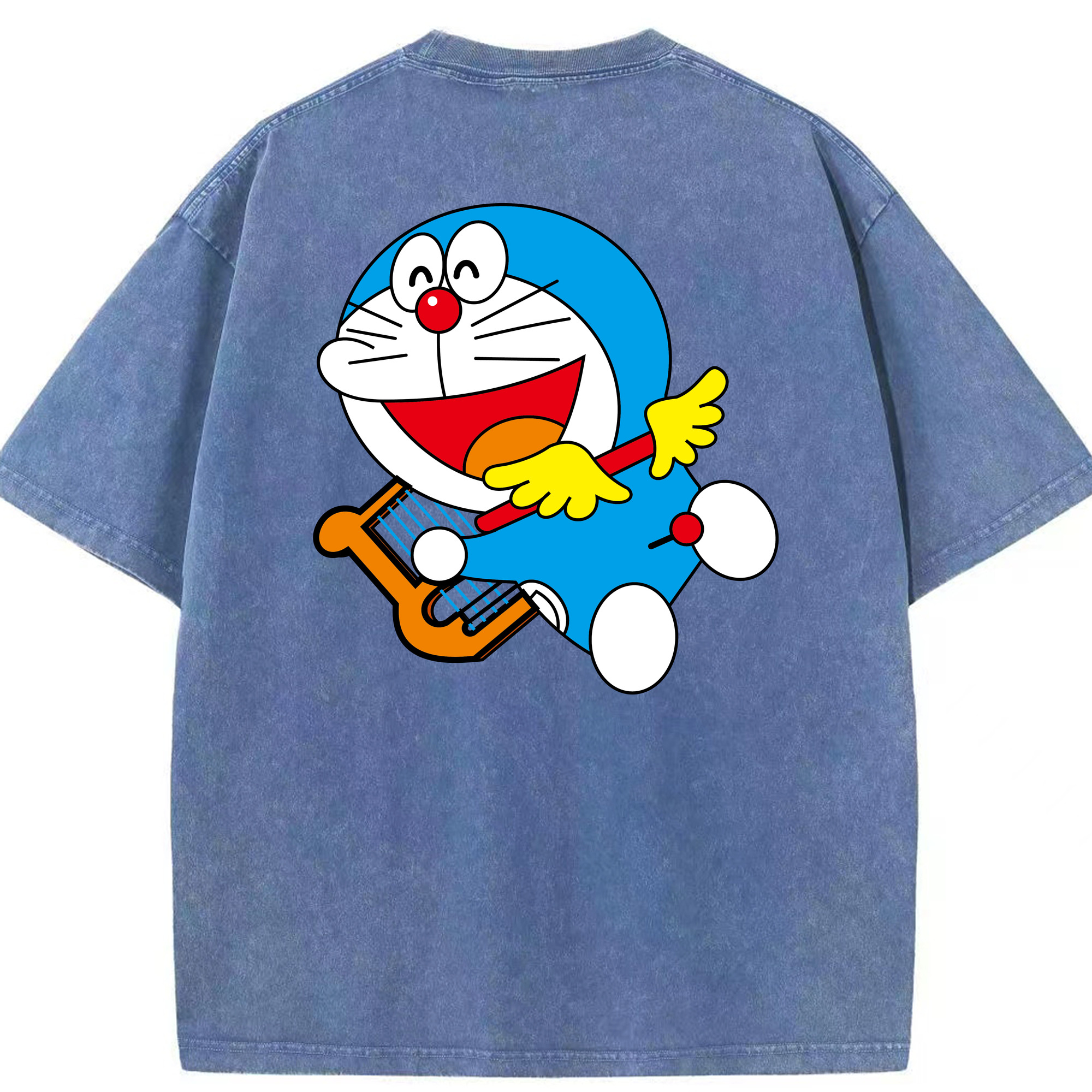 （画像用） ドラえもん Doraemon 綿100% ヴィンテージ風 半袖Tシャツ（背面プリント）