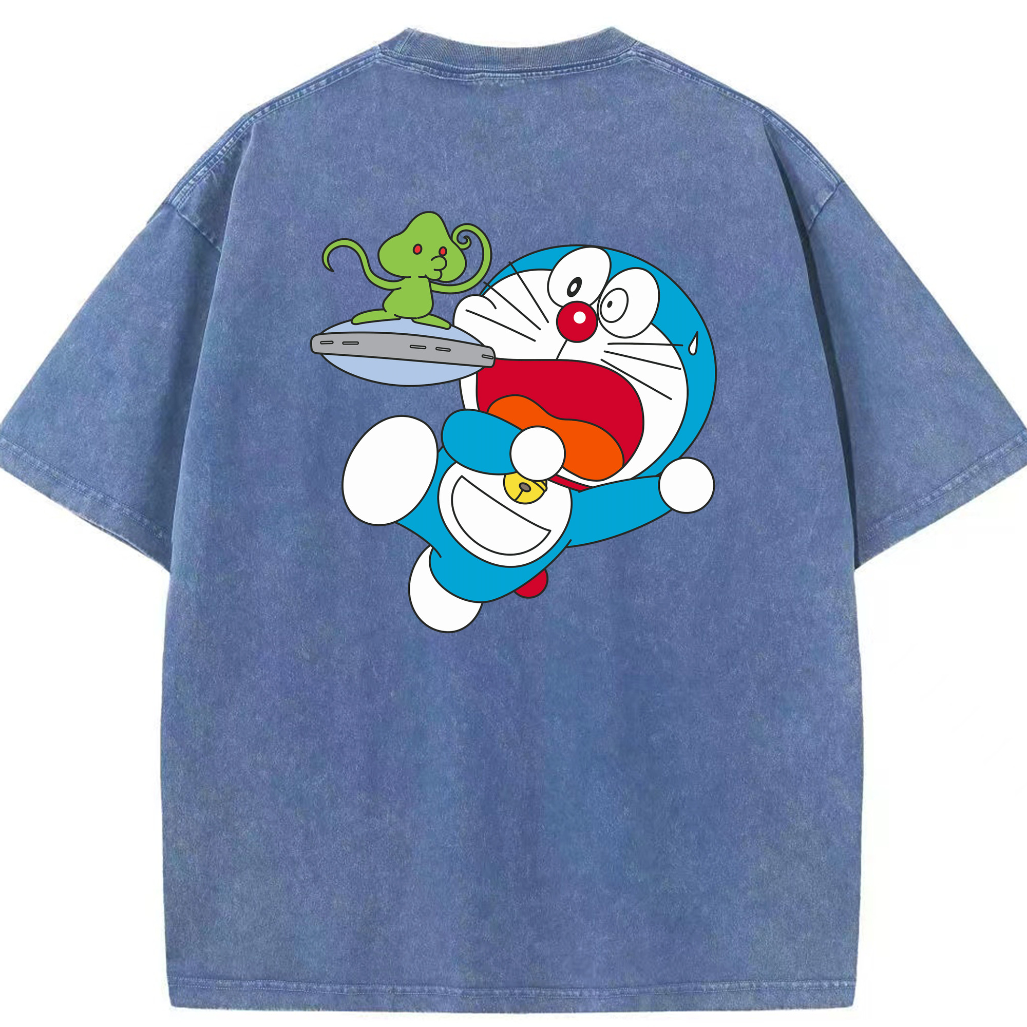 （画像用） ドラえもん Doraemon 綿100% ヴィンテージ風 半袖Tシャツ（背面プリント）