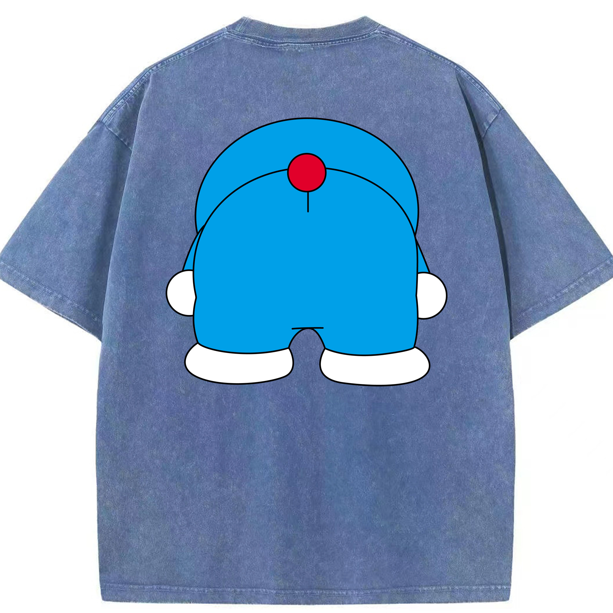 （画像用） ドラえもん Doraemon 綿100% ヴィンテージ風 半袖Tシャツ（背面プリント）