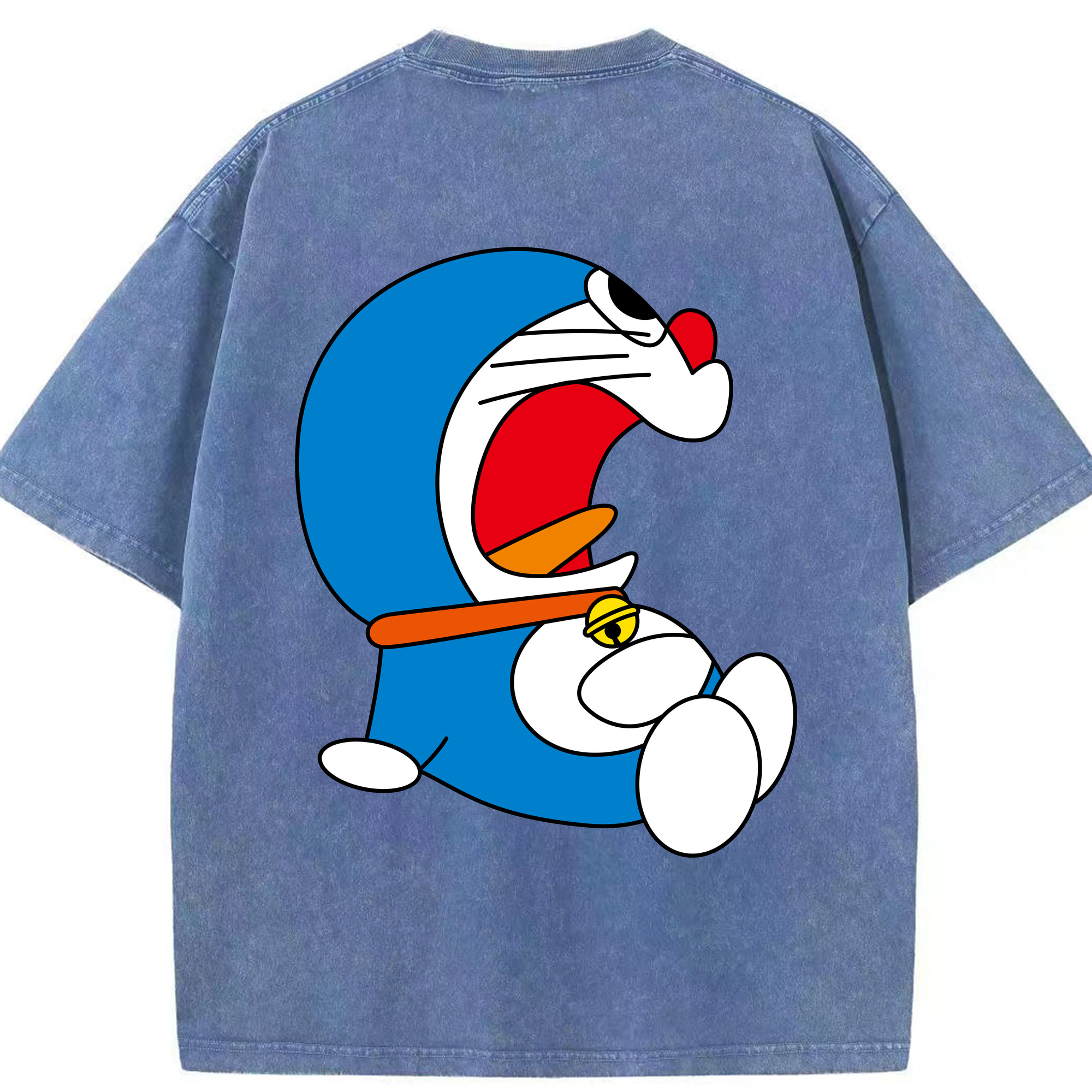 （画像用） ドラえもん Doraemon 綿100% ヴィンテージ風 半袖Tシャツ（背面プリント）