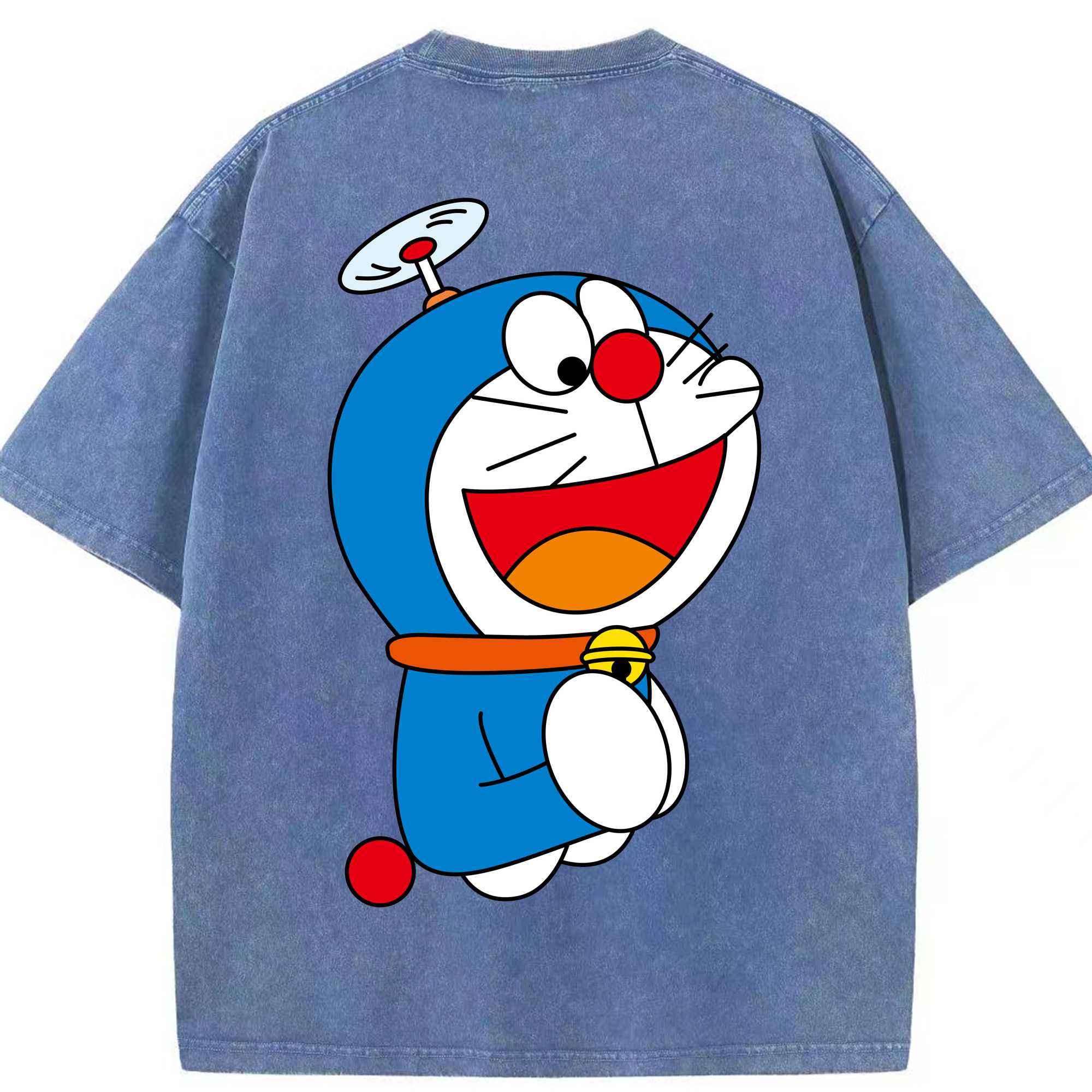 （画像用） ドラえもん Doraemon 綿100% ヴィンテージ風 半袖Tシャツ（背面プリント）