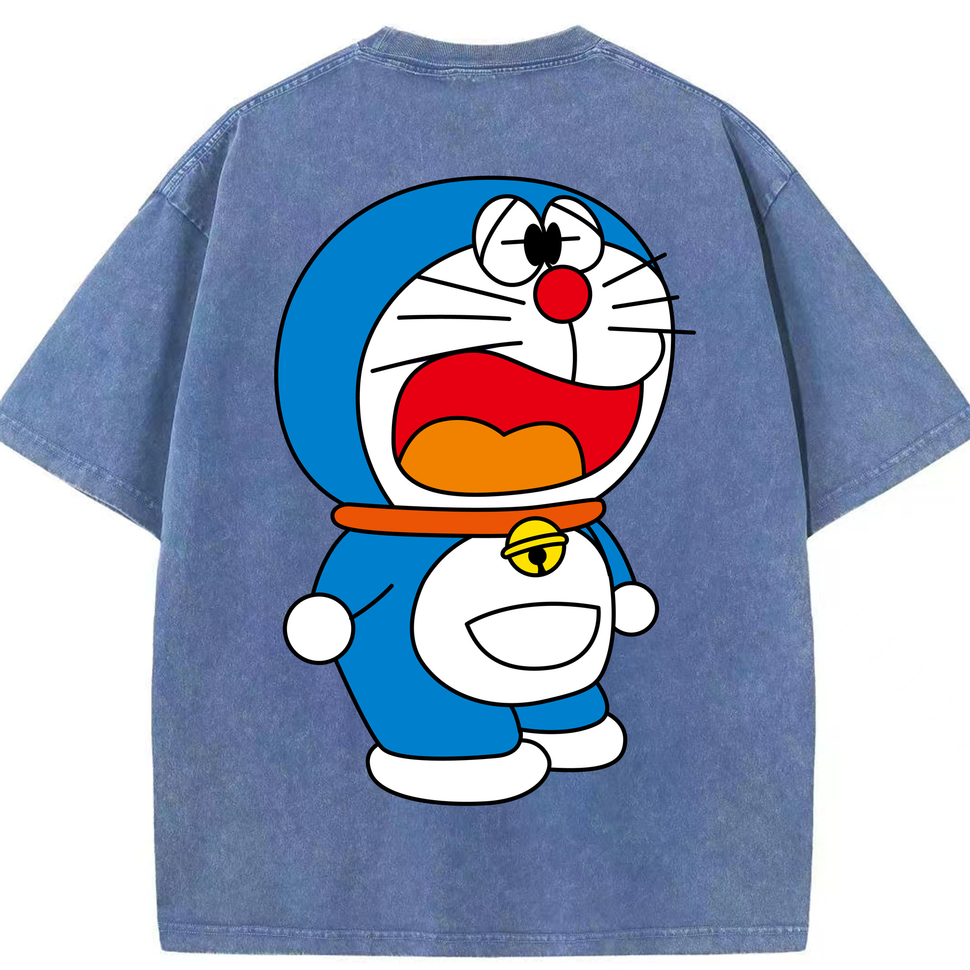（画像用） ドラえもん Doraemon 綿100% ヴィンテージ風 半袖Tシャツ（背面プリント）