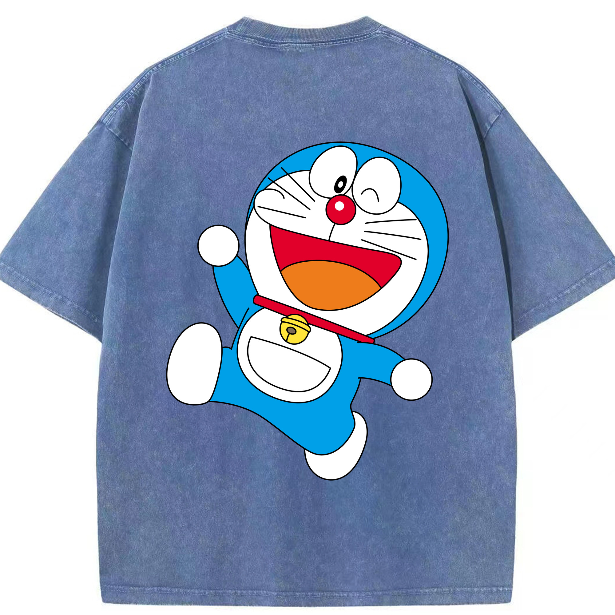 （画像用） ドラえもん Doraemon 綿100% ヴィンテージ風 半袖Tシャツ（背面プリント）