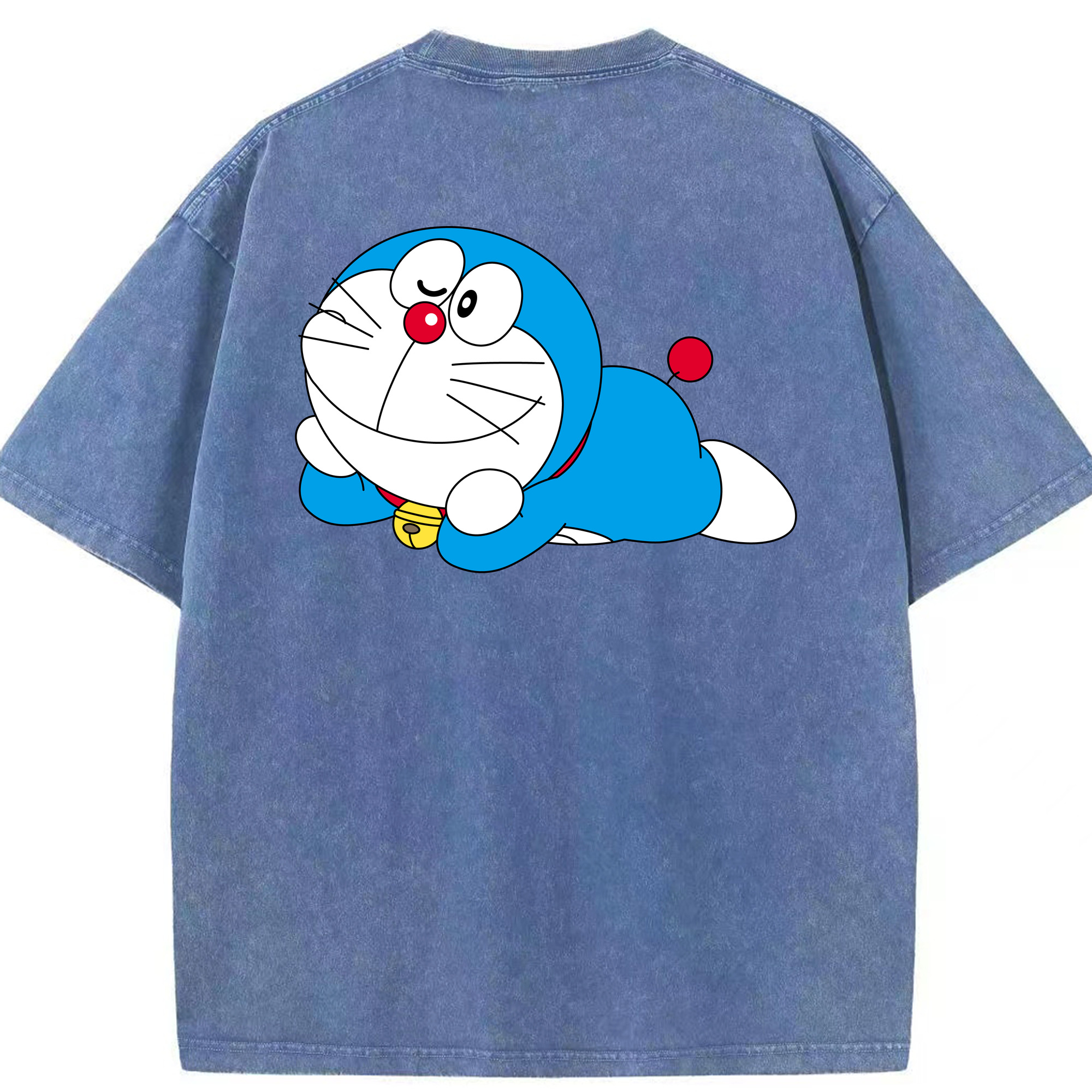 （画像用） ドラえもん Doraemon 綿100% ヴィンテージ風 半袖Tシャツ（背面プリント）