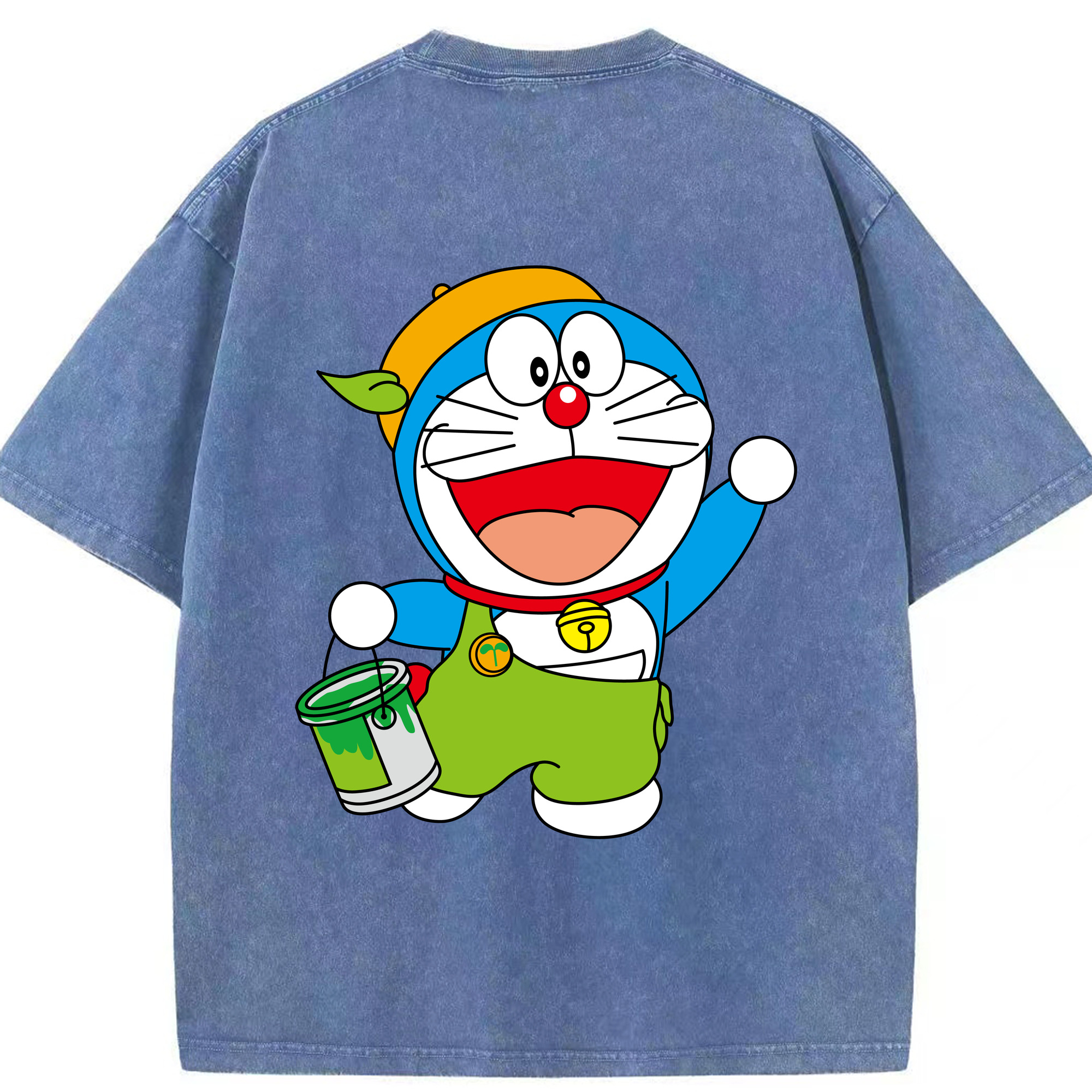（画像用） ドラえもん Doraemon 綿100% ヴィンテージ風 半袖Tシャツ（背面プリント）