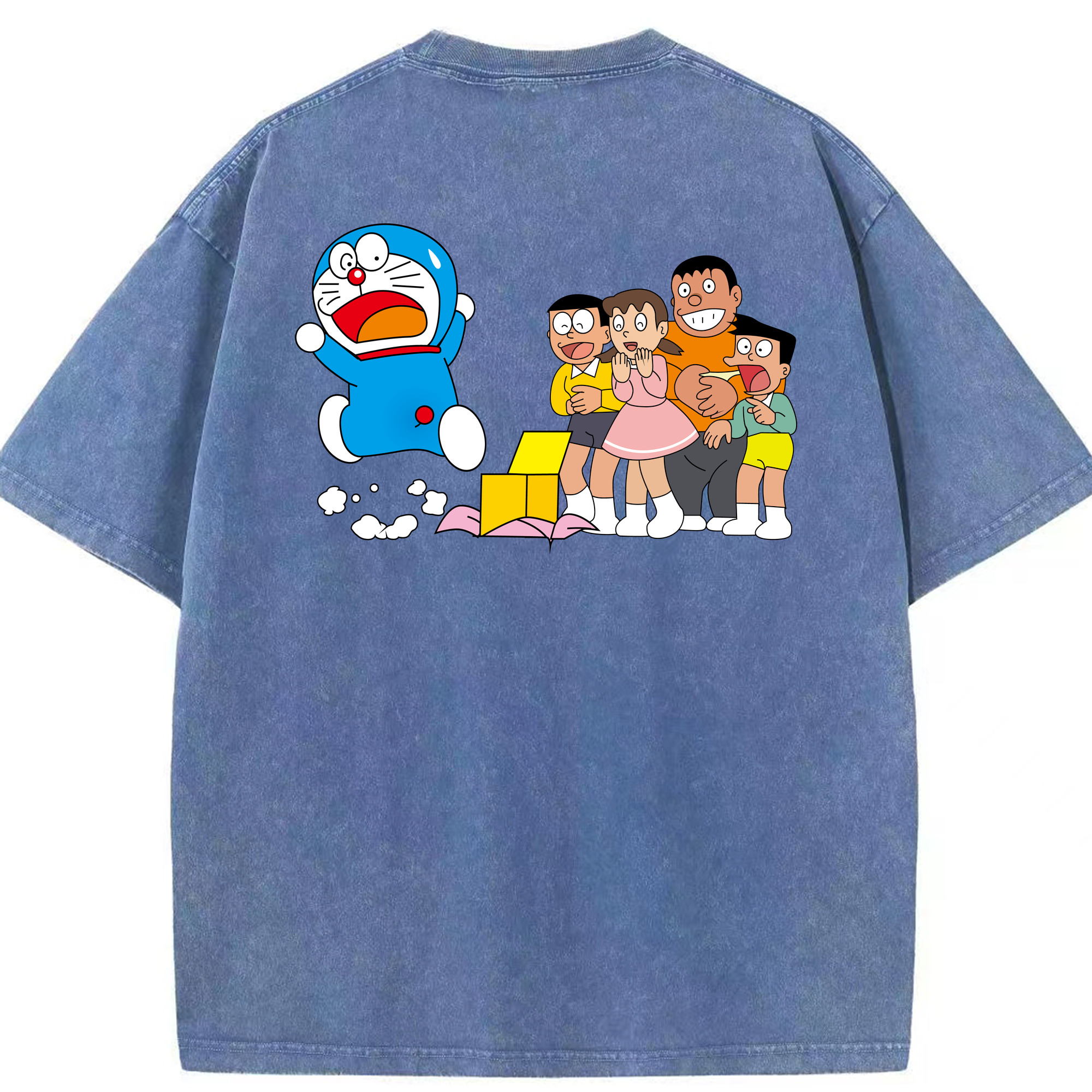 （画像用） ドラえもん 骨川 スネ夫 Doraemon Honekawa Suneo 綿100% ヴィンテージ風 半袖Tシャツ（背面プリント）