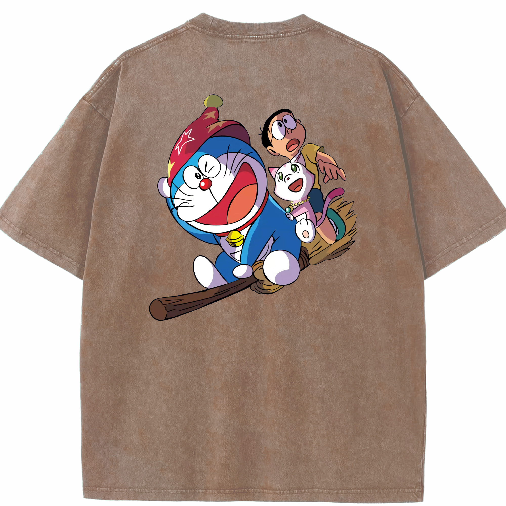 （画像用） ドラえもん Doraemon 綿100% ヴィンテージ風 半袖Tシャツ（背面プリント）