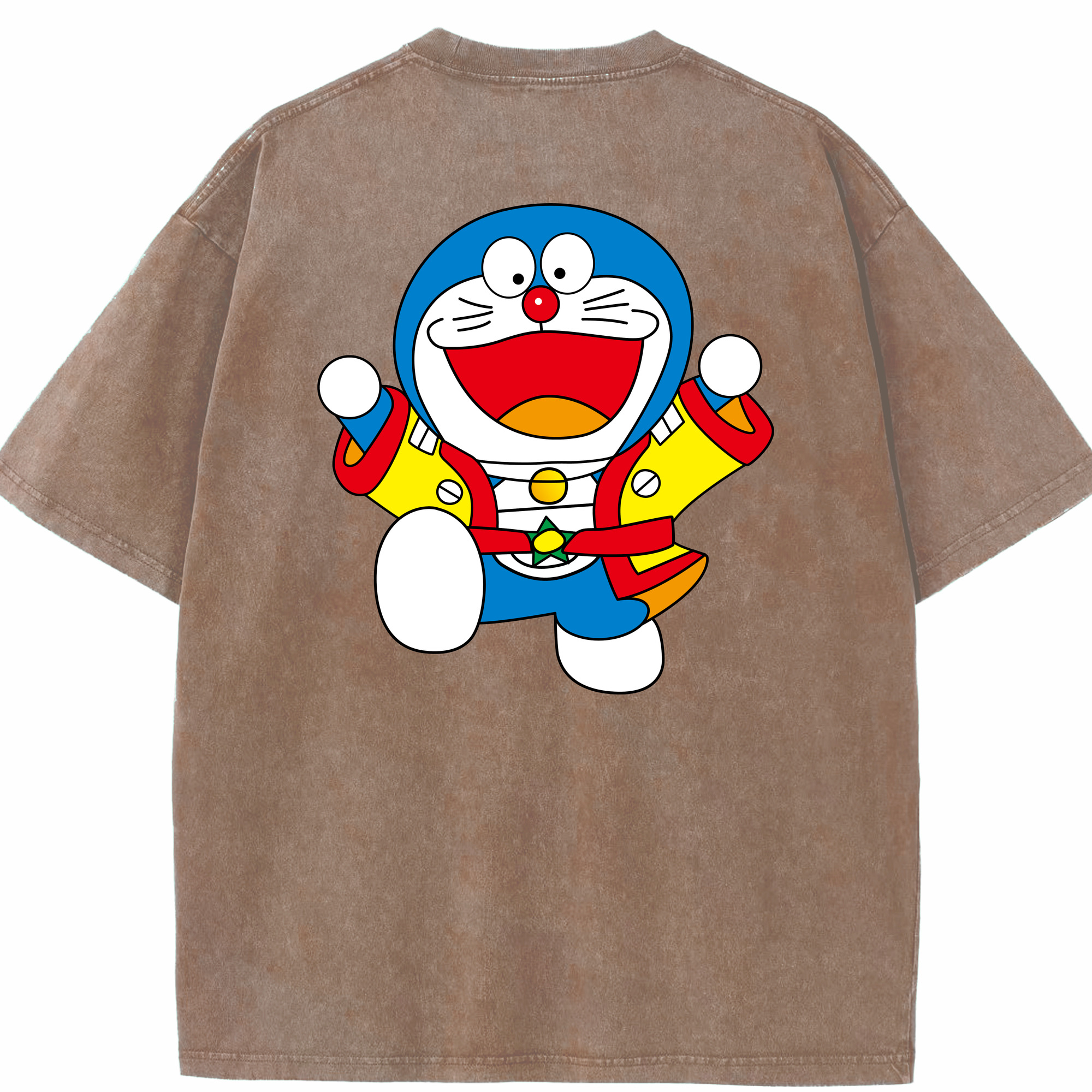 （画像用） ドラえもん Doraemon 綿100% ヴィンテージ風 半袖Tシャツ（背面プリント）
