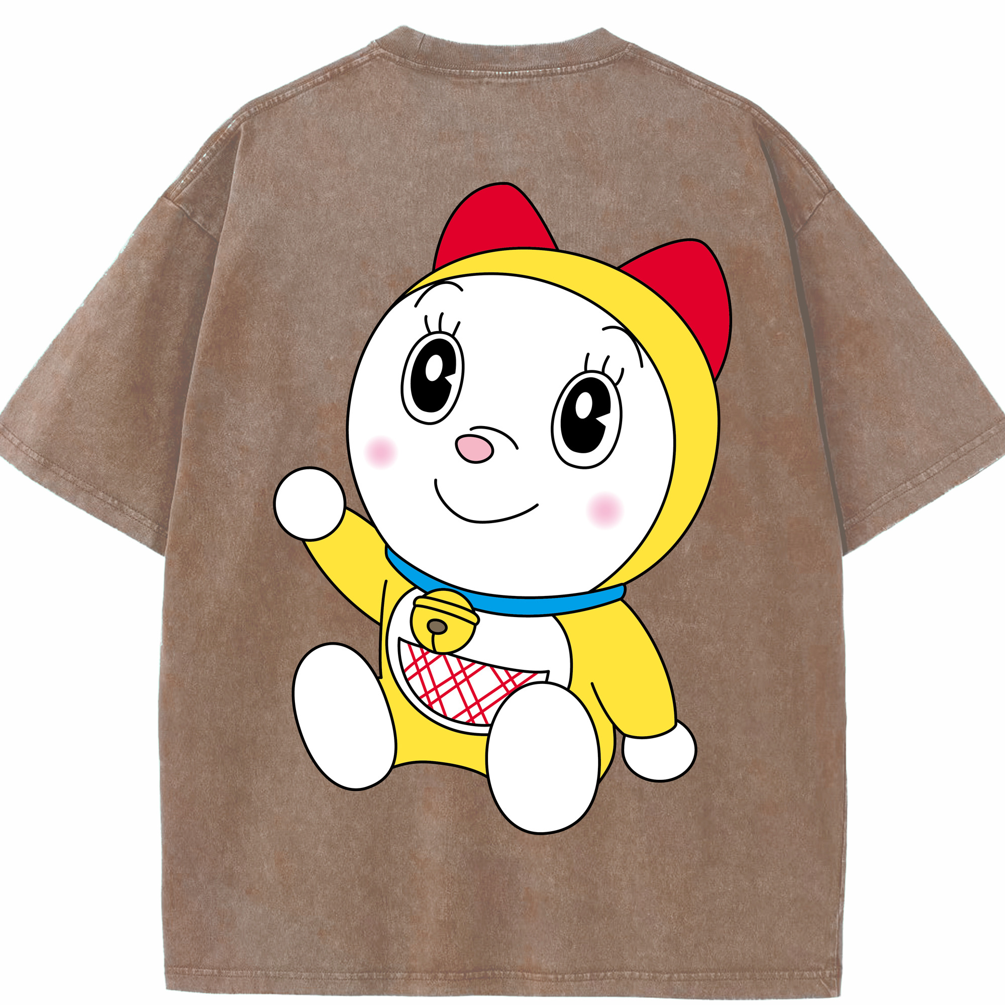 （画像用） ドラえもん ドラミ Doraemon Dorami 綿100% ヴィンテージ風 半袖Tシャツ（背面プリント）
