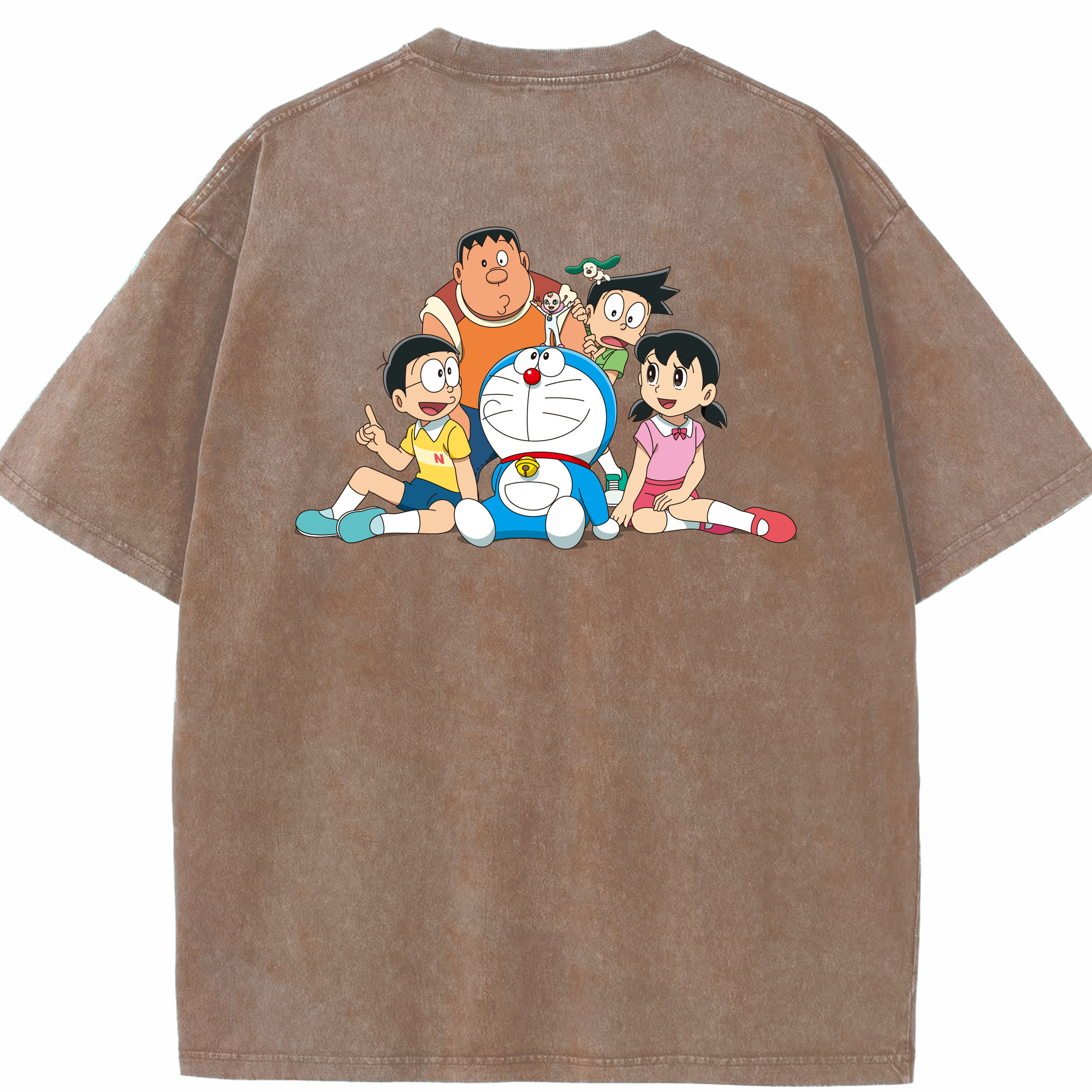 （画像用） ドラえもん Doraemon 綿100% ヴィンテージ風 半袖Tシャツ（背面プリント）