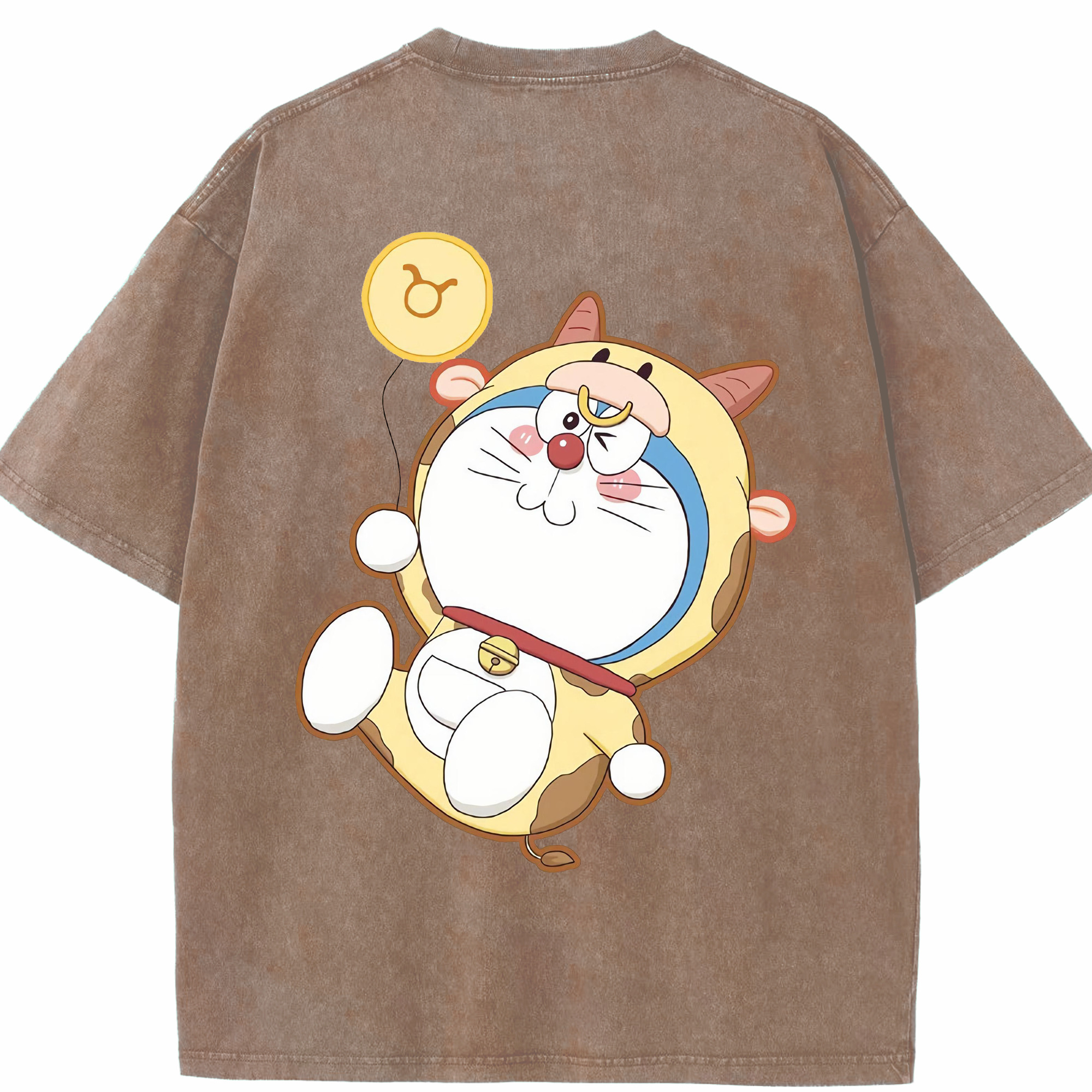 （画像用） ドラえもん Doraemon 綿100% ヴィンテージ風 半袖Tシャツ（背面プリント）