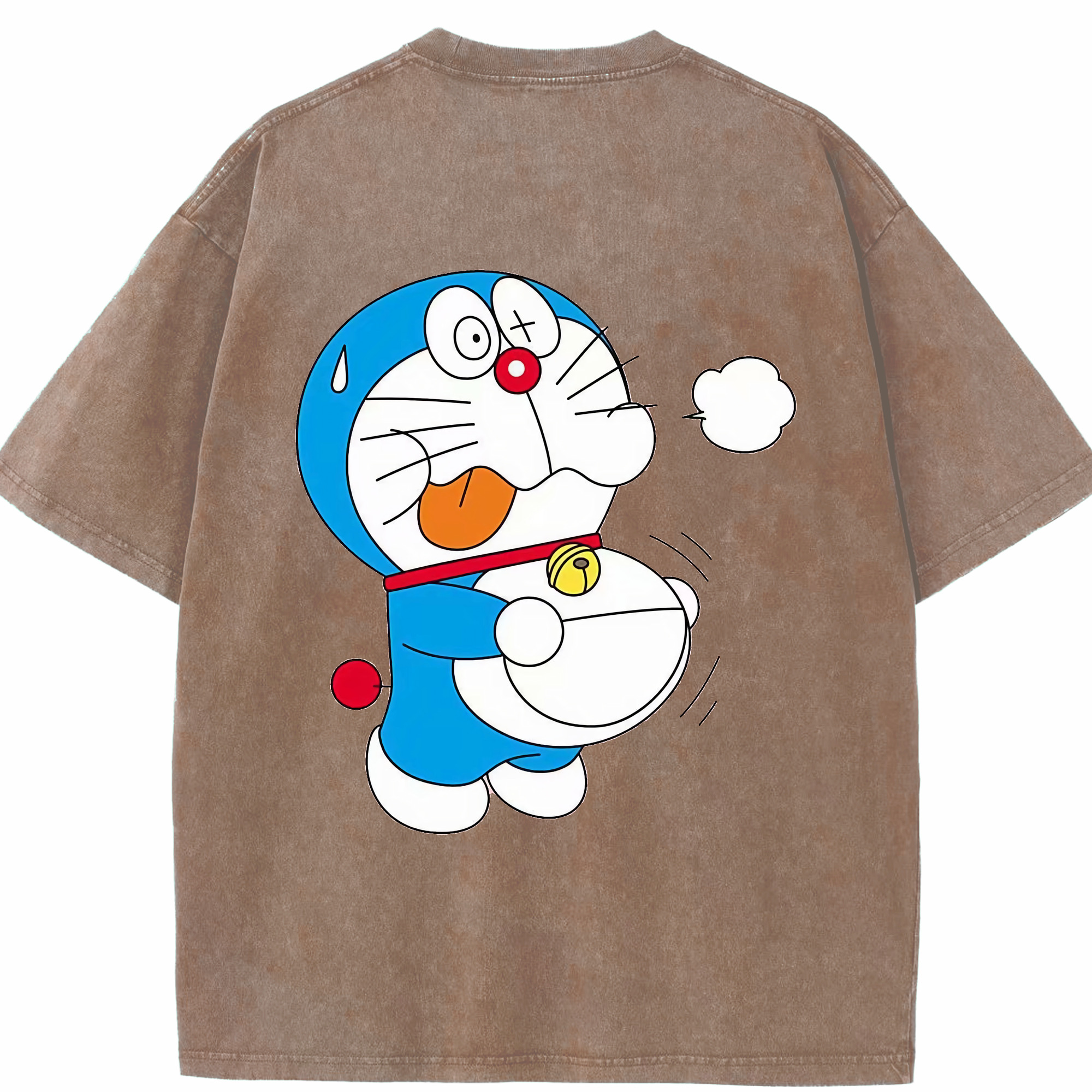 （画像用） ドラえもん Doraemon 綿100% ヴィンテージ風 半袖Tシャツ（背面プリント）