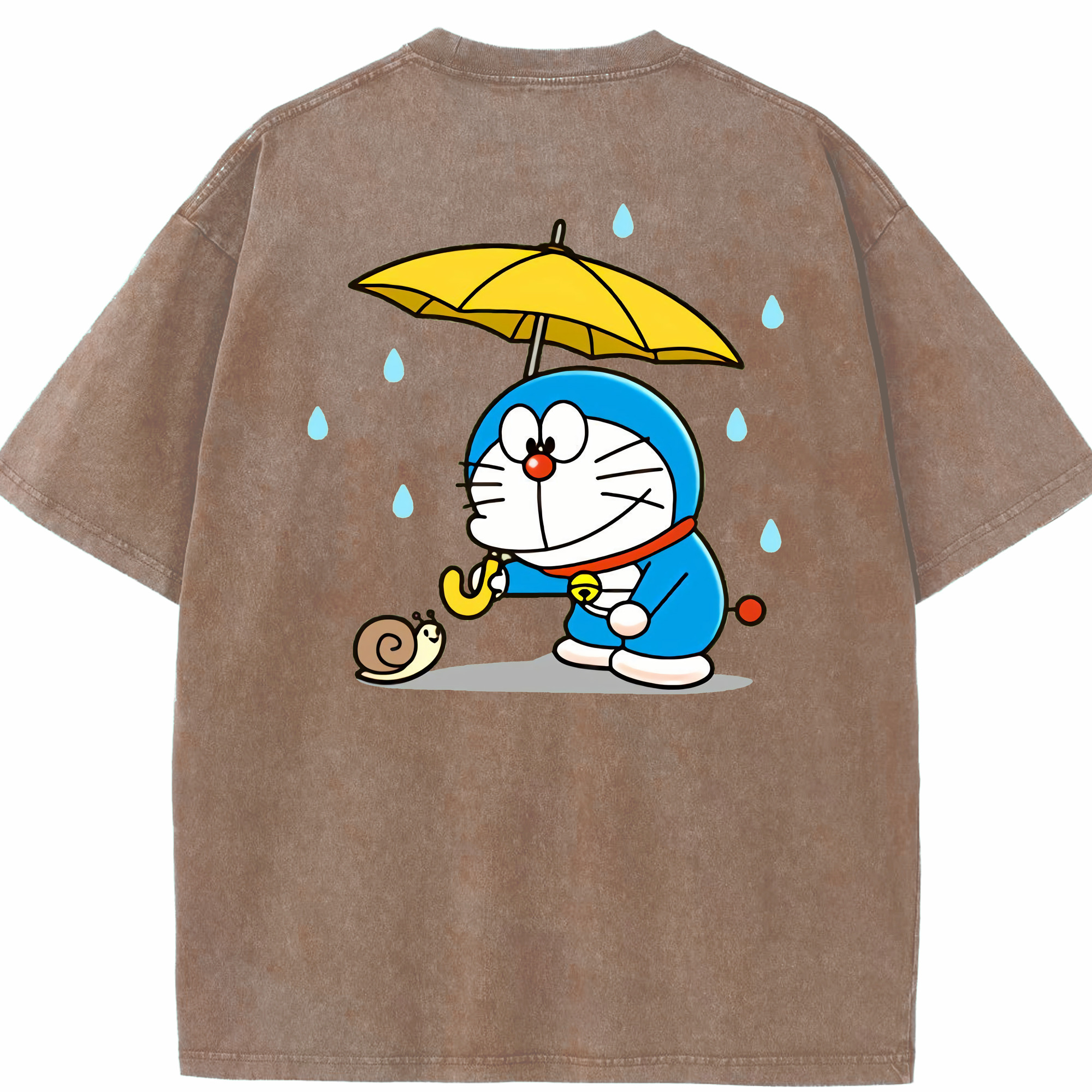 （画像用） ドラえもん Doraemon 綿100% ヴィンテージ風 半袖Tシャツ（背面プリント）