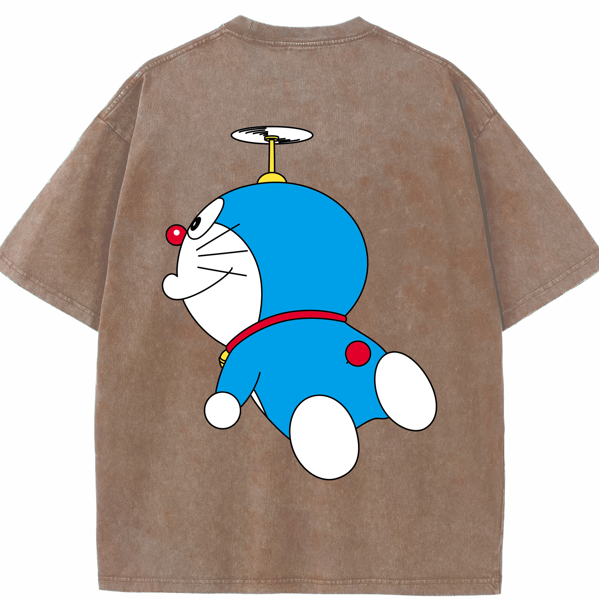 （画像用） ドラえもん Doraemon 綿100% ヴィンテージ風 半袖Tシャツ（背面プリント）