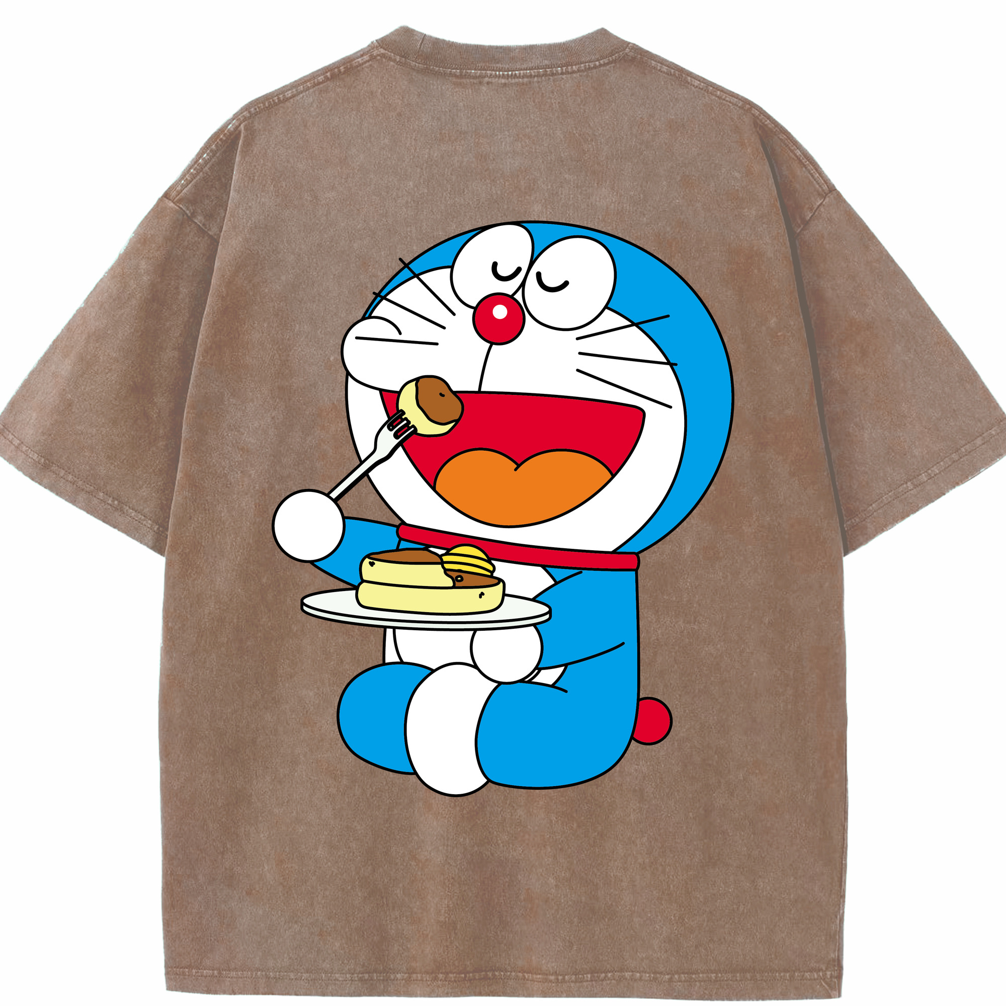 （画像用） ドラえもん Doraemon 綿100% ヴィンテージ風 半袖Tシャツ（背面プリント）