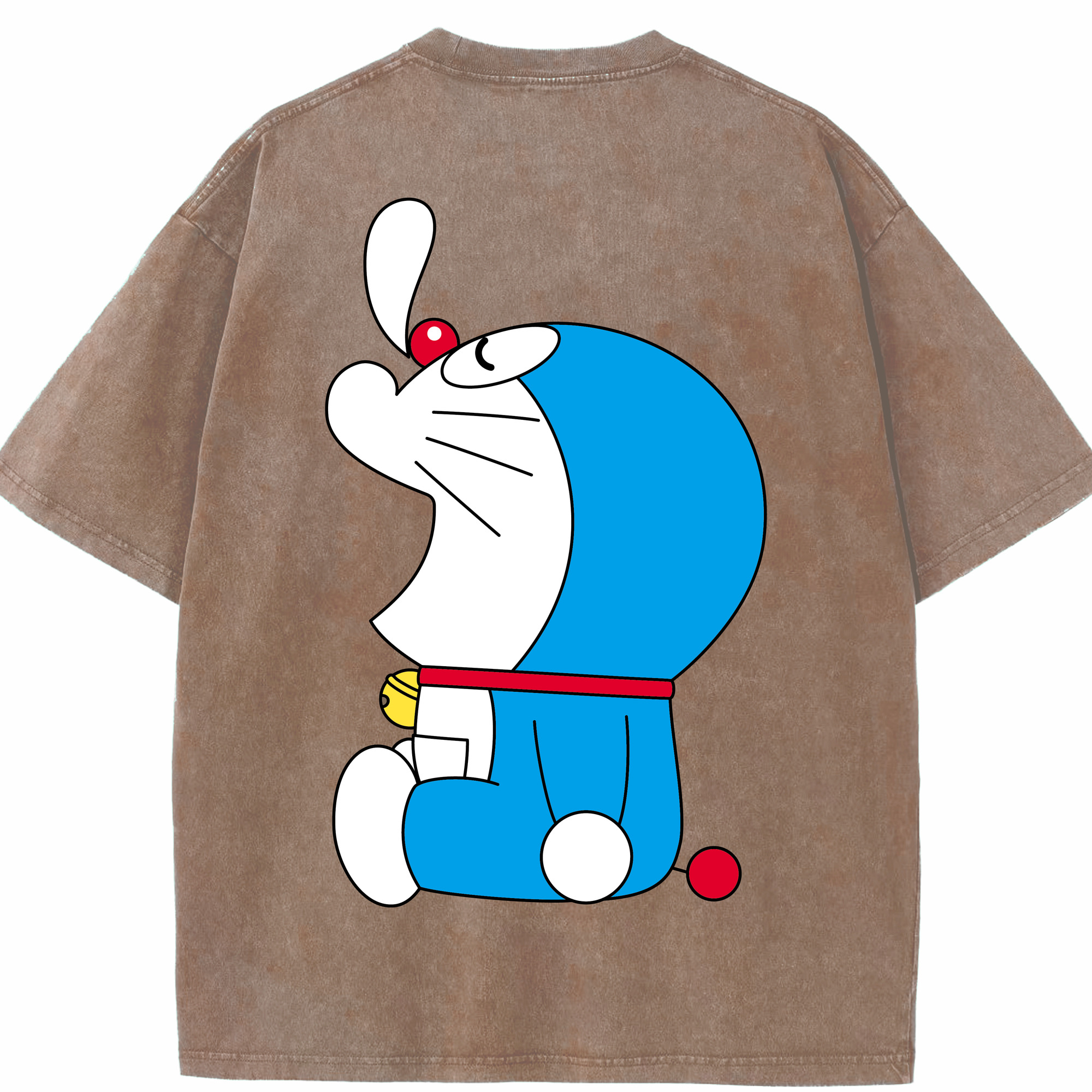 （画像用） ドラえもん Doraemon 綿100% ヴィンテージ風 半袖Tシャツ（背面プリント）