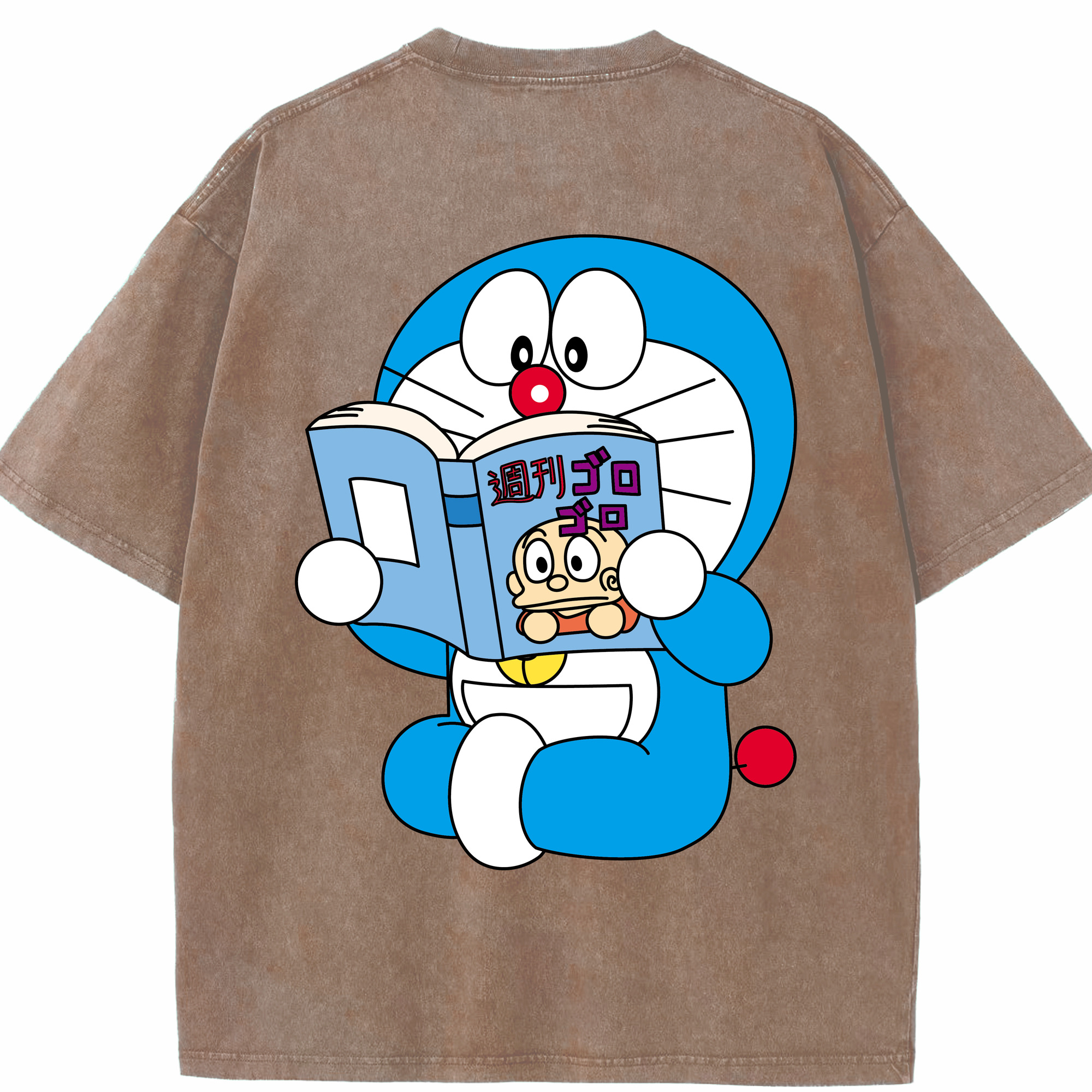 （画像用） ドラえもん Doraemon 綿100% ヴィンテージ風 半袖Tシャツ（背面プリント）