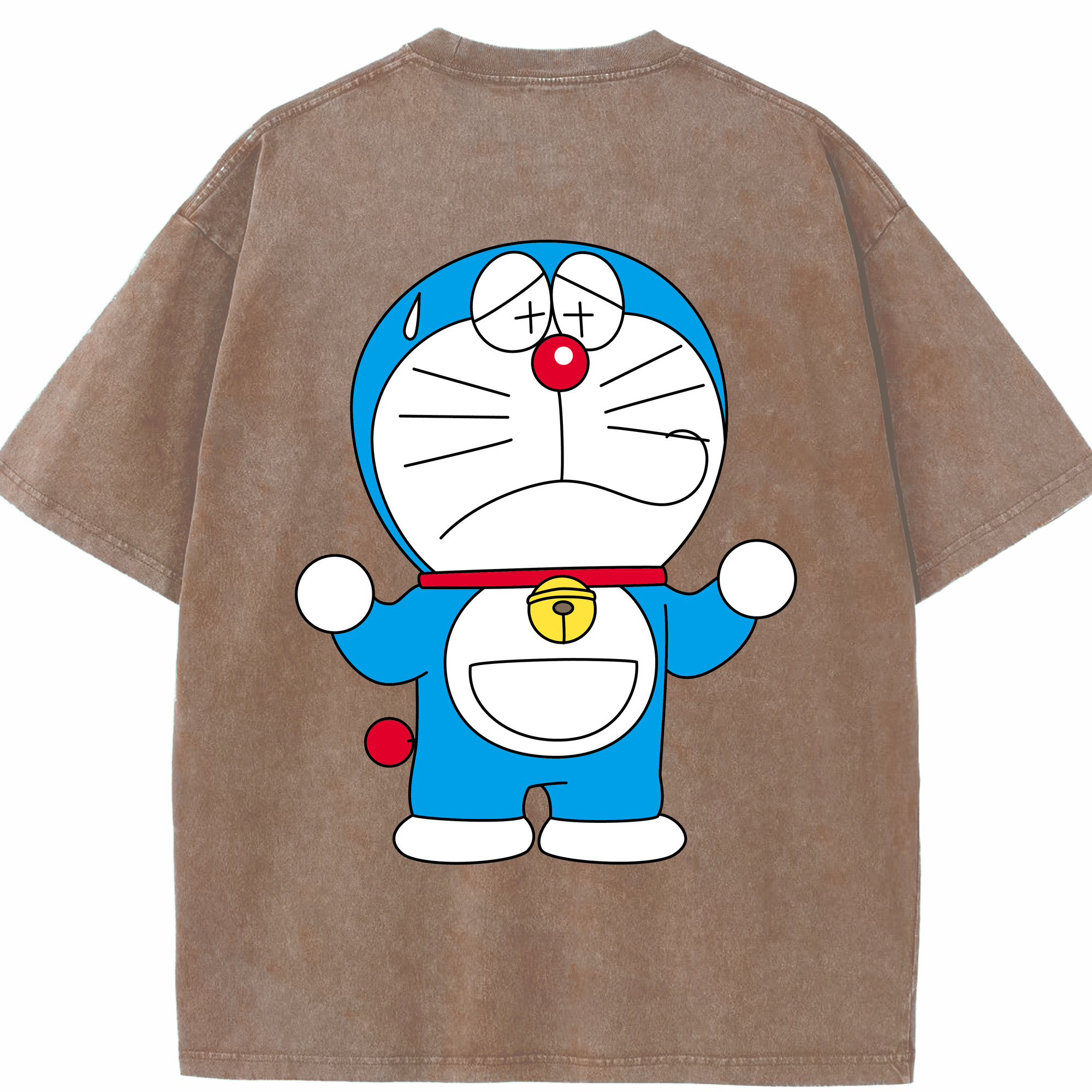 （画像用） ドラえもん Doraemon 綿100% ヴィンテージ風 半袖Tシャツ（背面プリント）