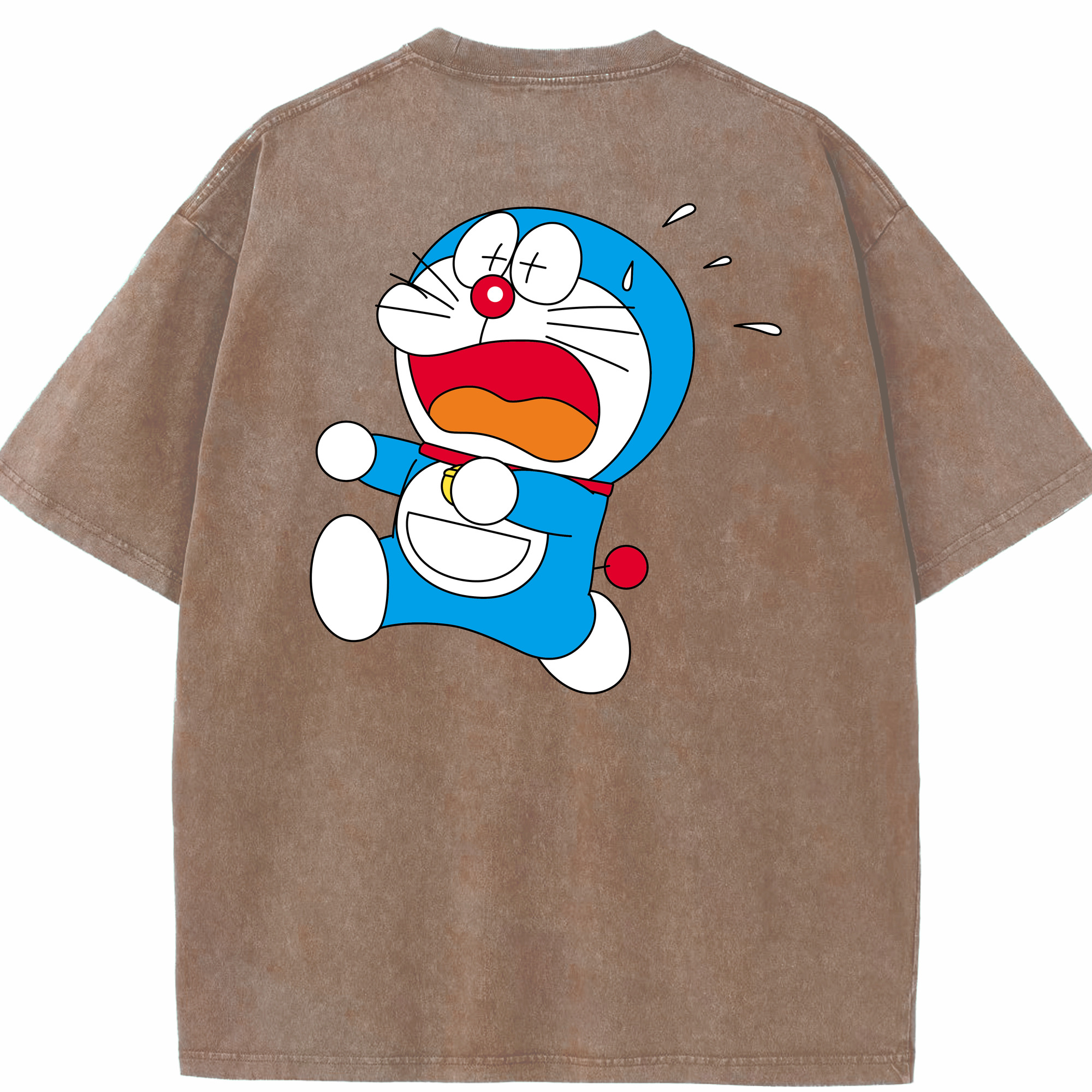 （画像用） ドラえもん Doraemon 綿100% ヴィンテージ風 半袖Tシャツ（背面プリント）