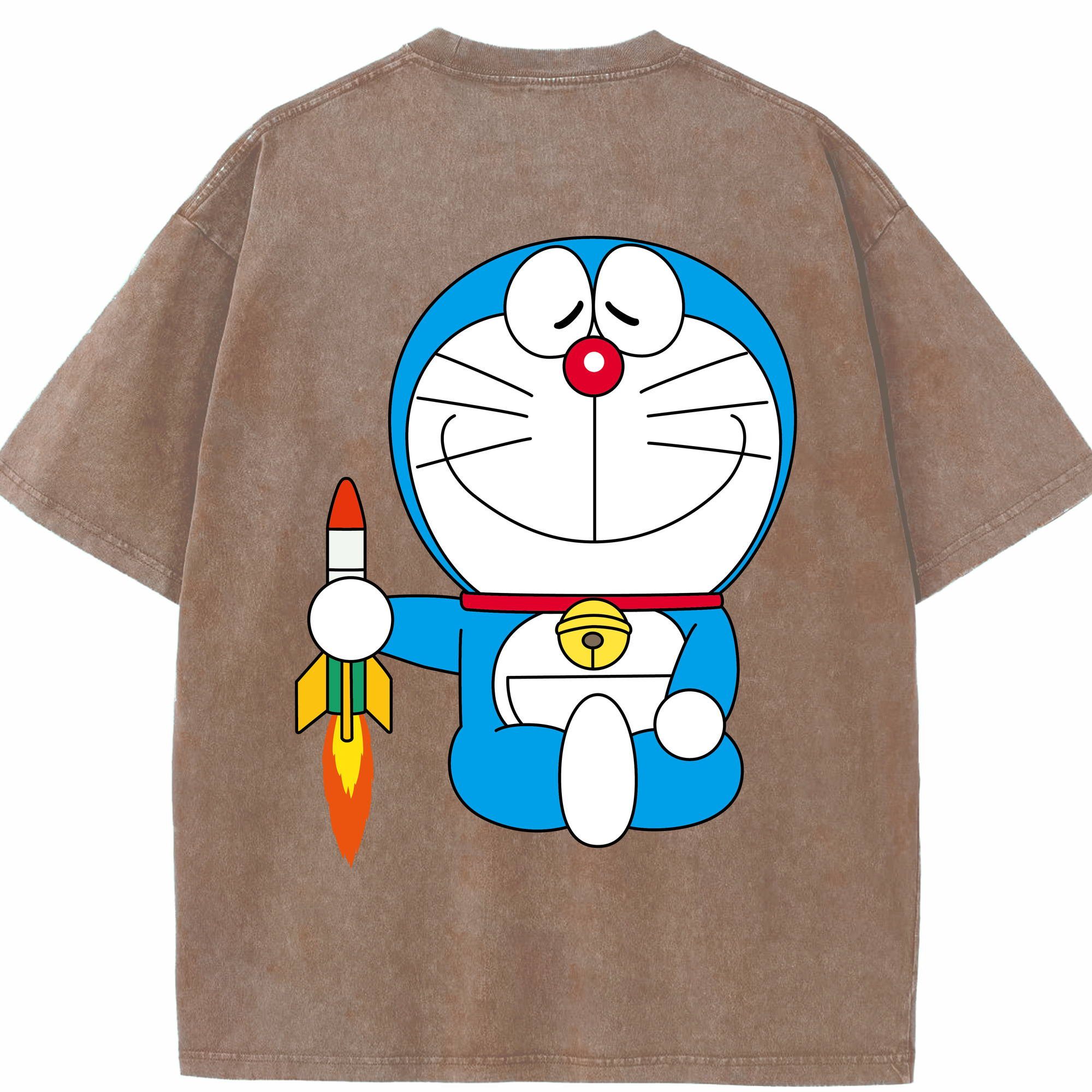 （画像用） ドラえもん Doraemon 綿100% ヴィンテージ風 半袖Tシャツ（背面プリント）
