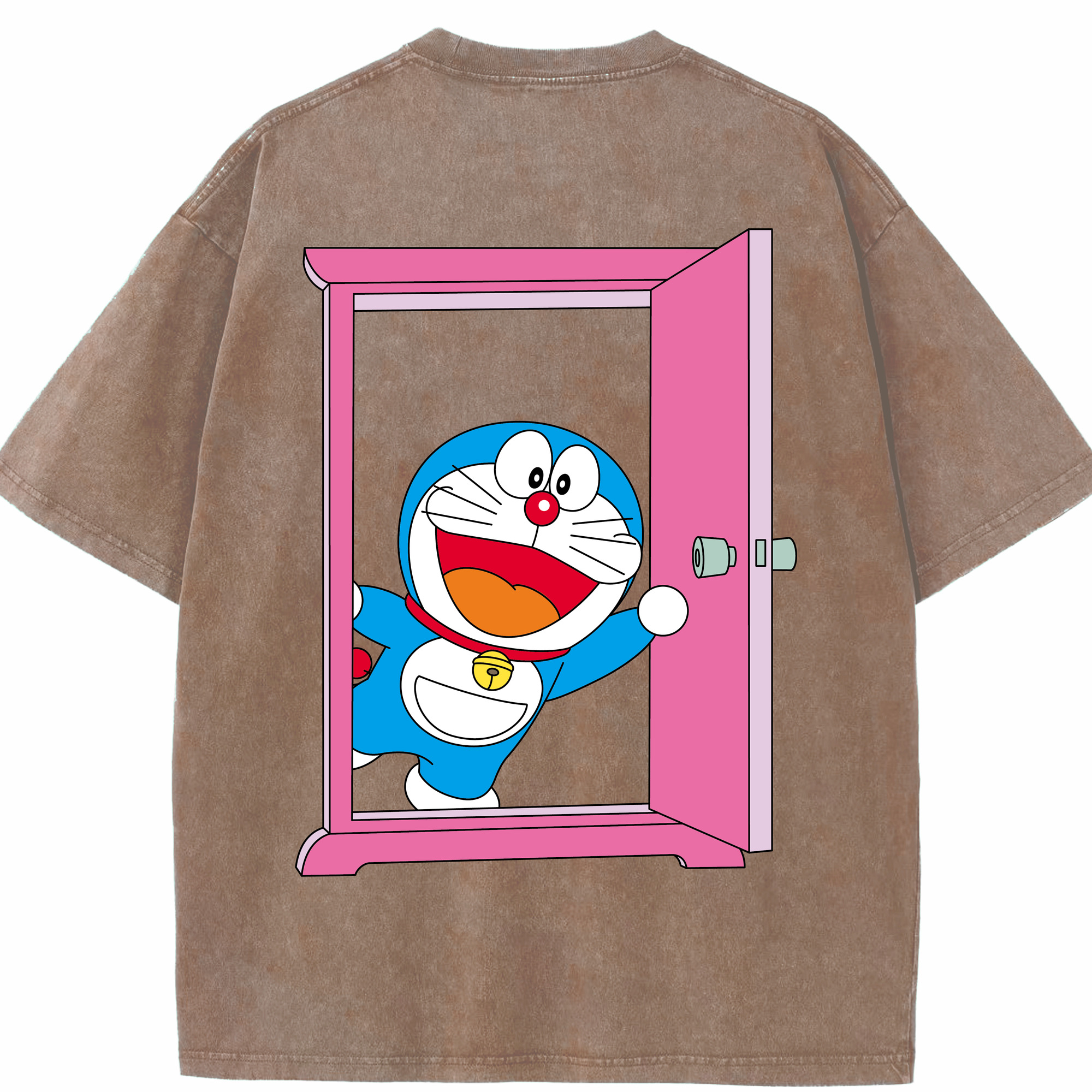 （画像用） ドラえもん Doraemon 綿100% ヴィンテージ風 半袖Tシャツ（背面プリント）